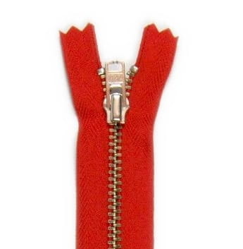 zamek metalowy srebrny kol.519 / czerwony