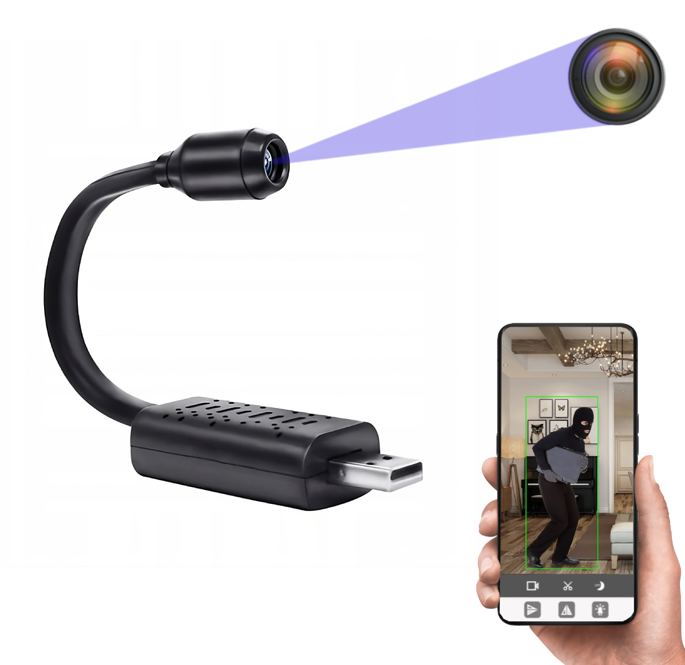 Ukryta mini kamera WiFi elastyczna U11