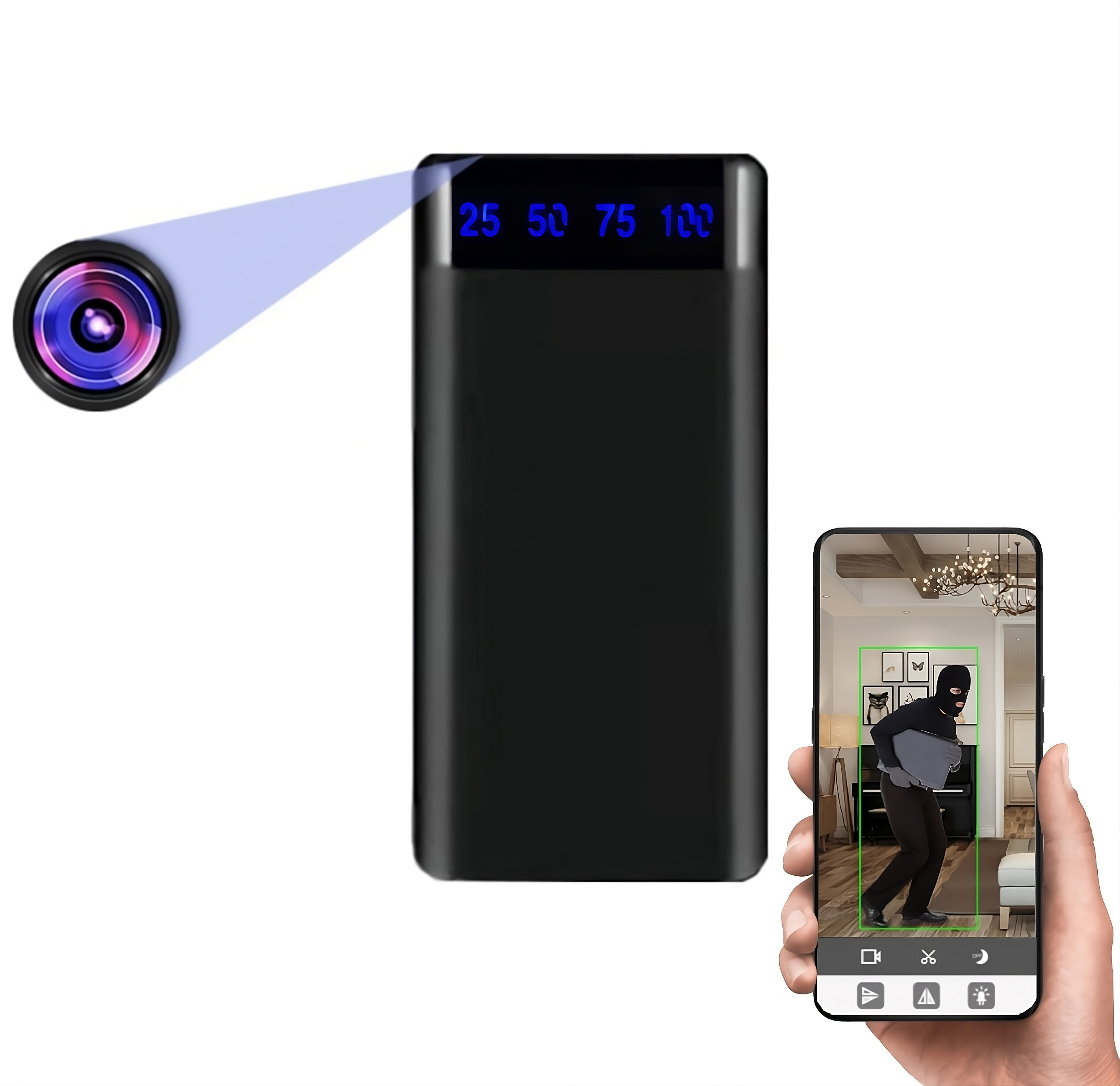 Ukryta kamera WiFI w powerbanku MKH18