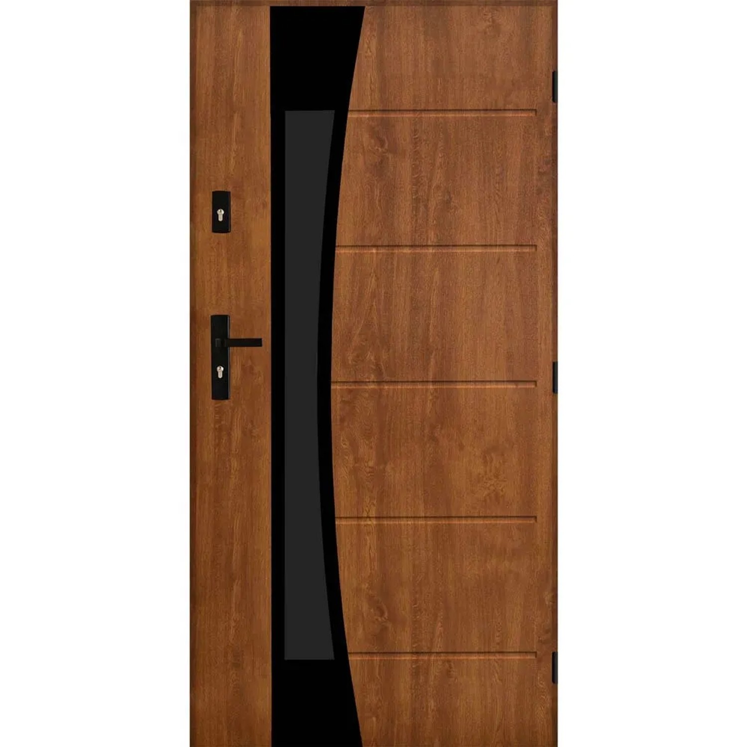 Drzwi zewnętrzne stalowe Almeria 2 złoty dąb 90L