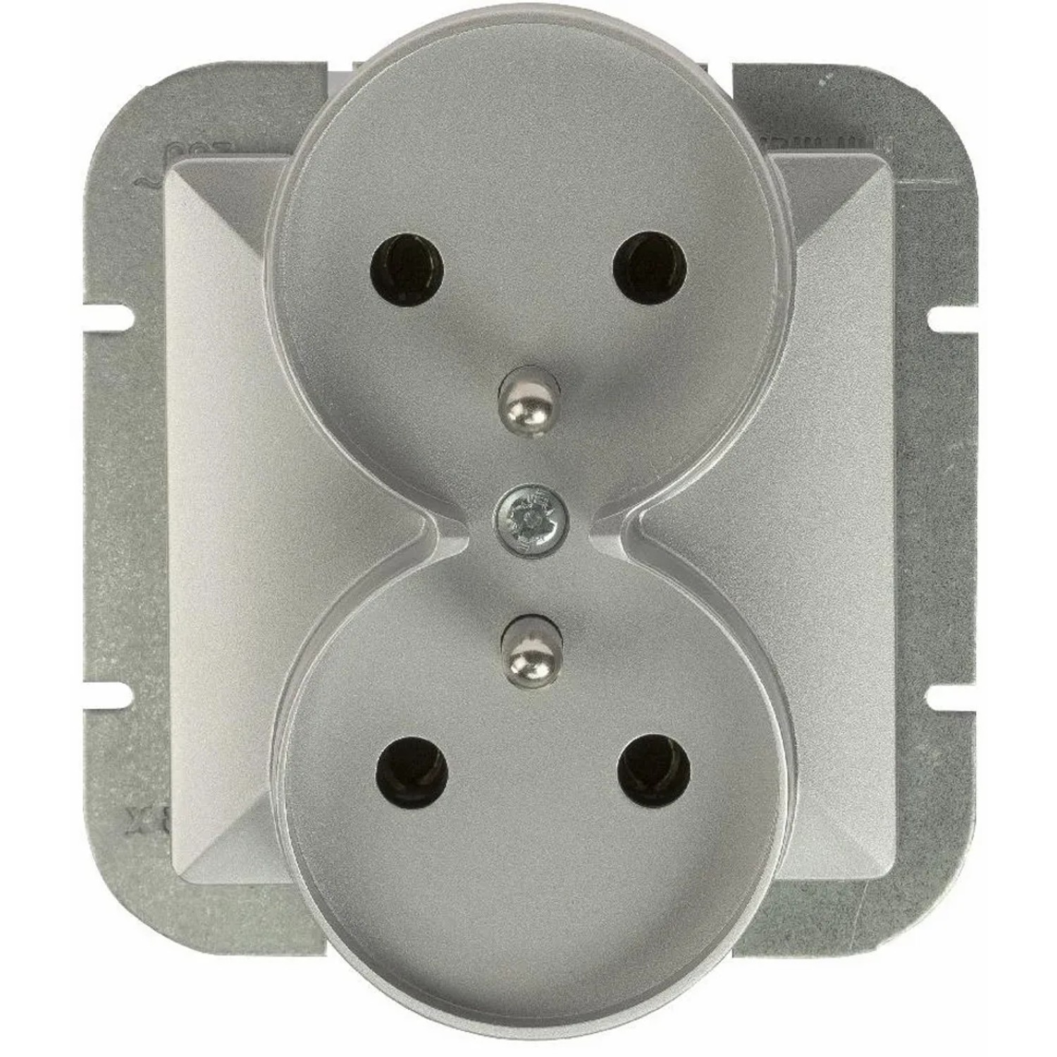 Gniazdo Perła podwójne z/u srebrne