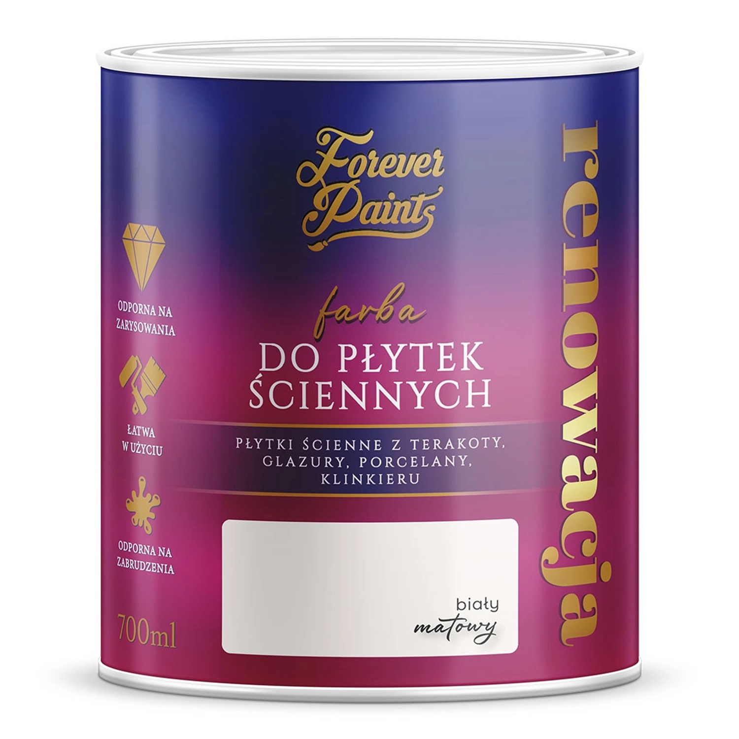 Farba Forever Paints do płytek ściennych biała 0,7L