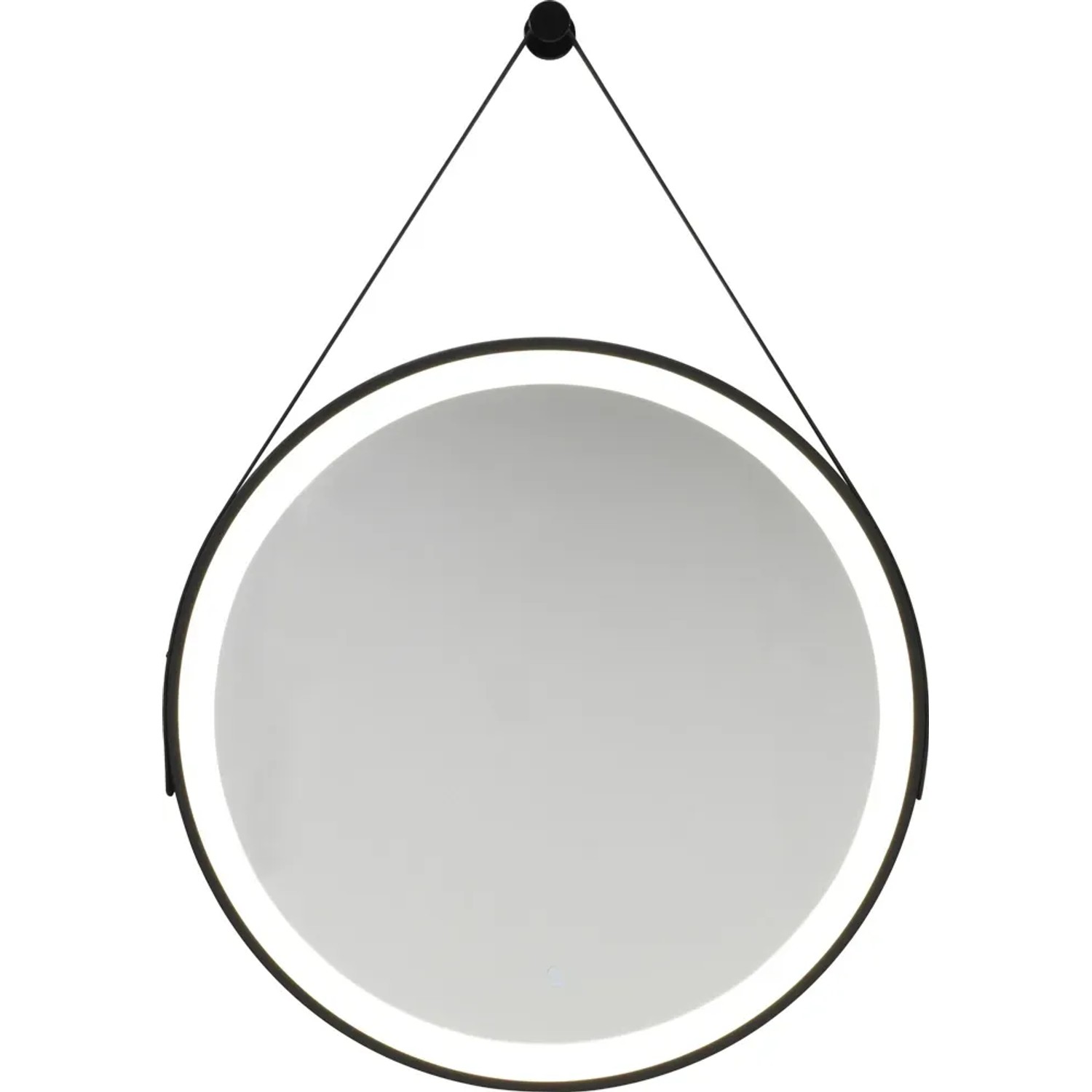 BALIV Lustro ścienne z oświetleniem LED okrągłe z zawieszką 60 cm