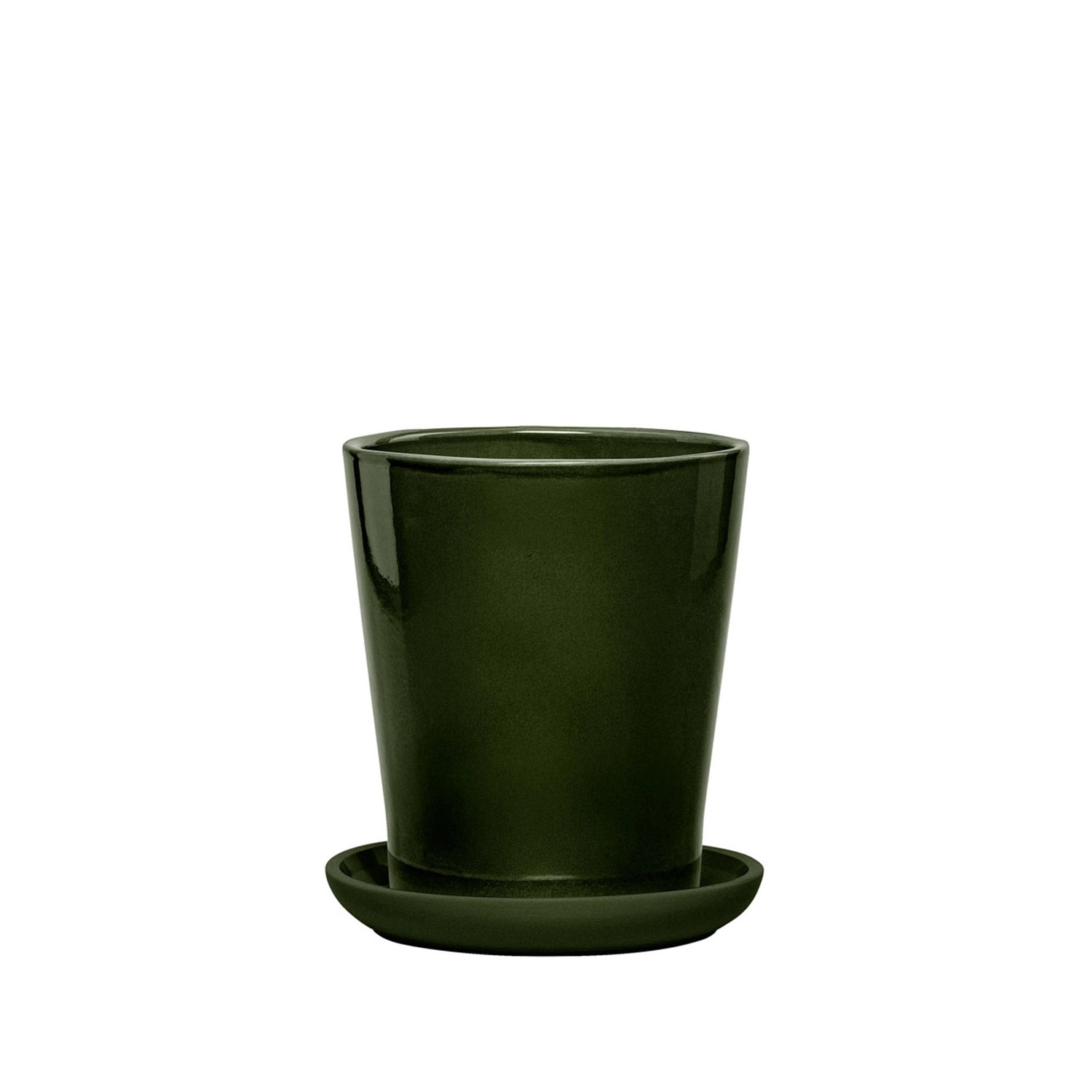 Donica z podstawką Irma butelkowa zieleń - 31 cm