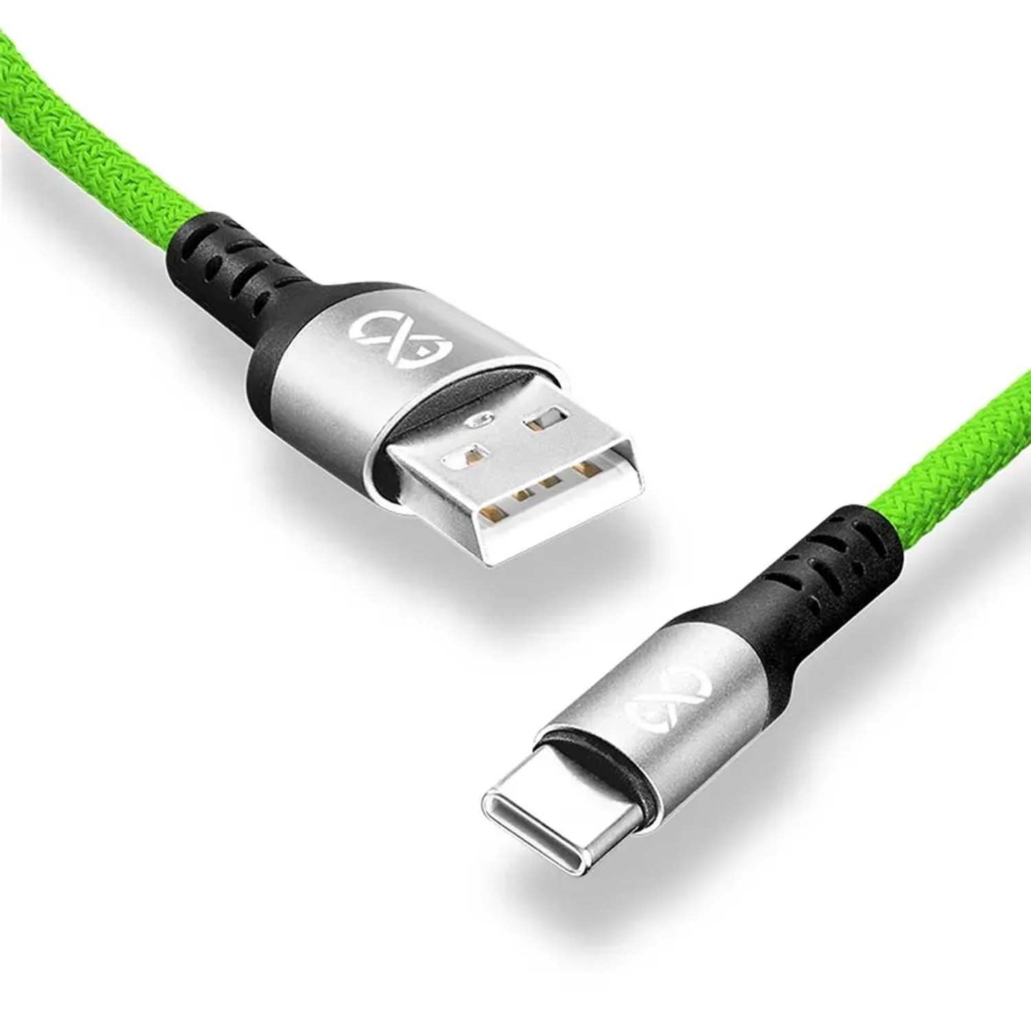 Kabel BRAID USB-USB C 1,2m neonowa zieleń