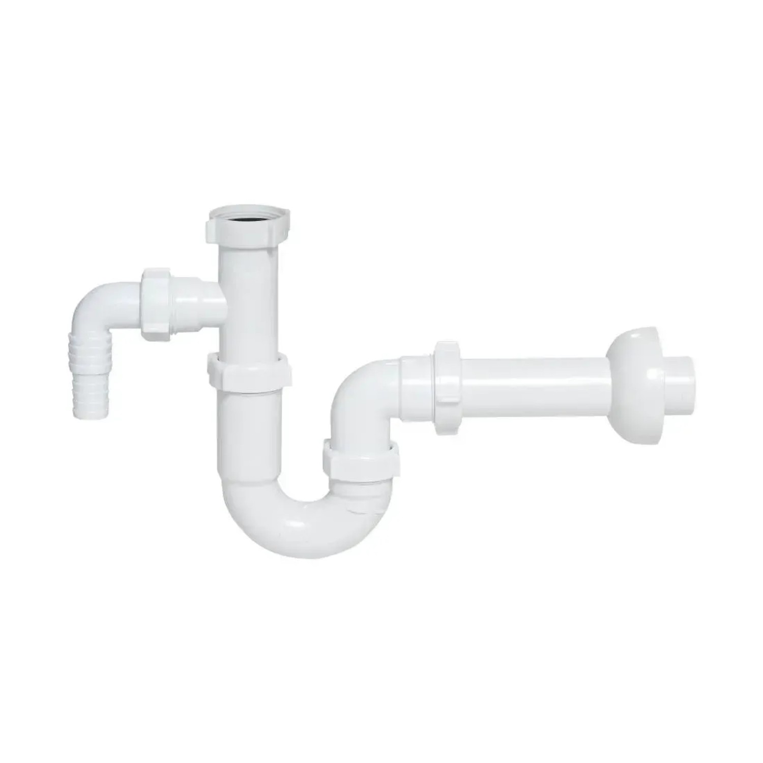 Tycner Syfon umywalkowy rurowy 1 1/4X32 bez spustu z wyjściem na pralkę/ zmywark