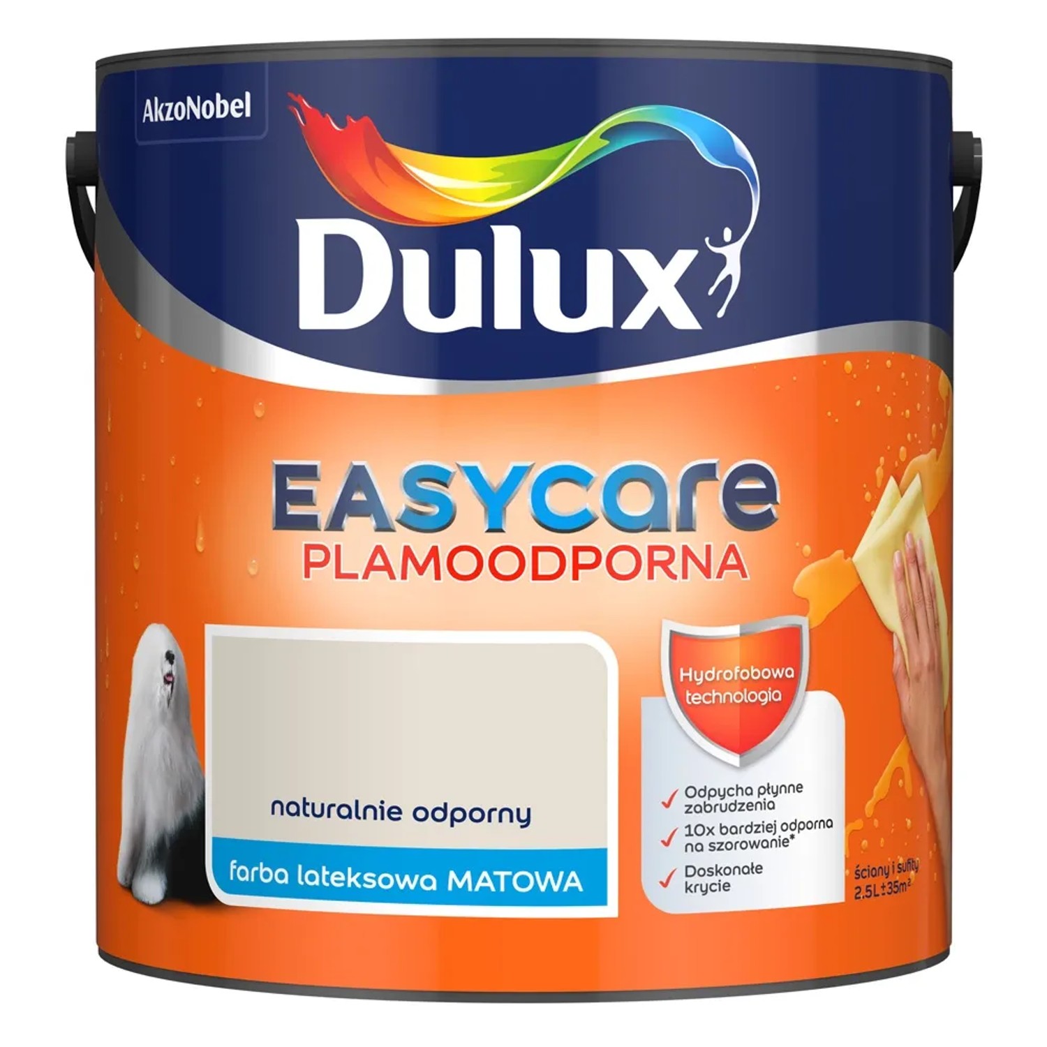 Farba plamoodporna Dulux Easy Care naturalnie odporny 2,5 l