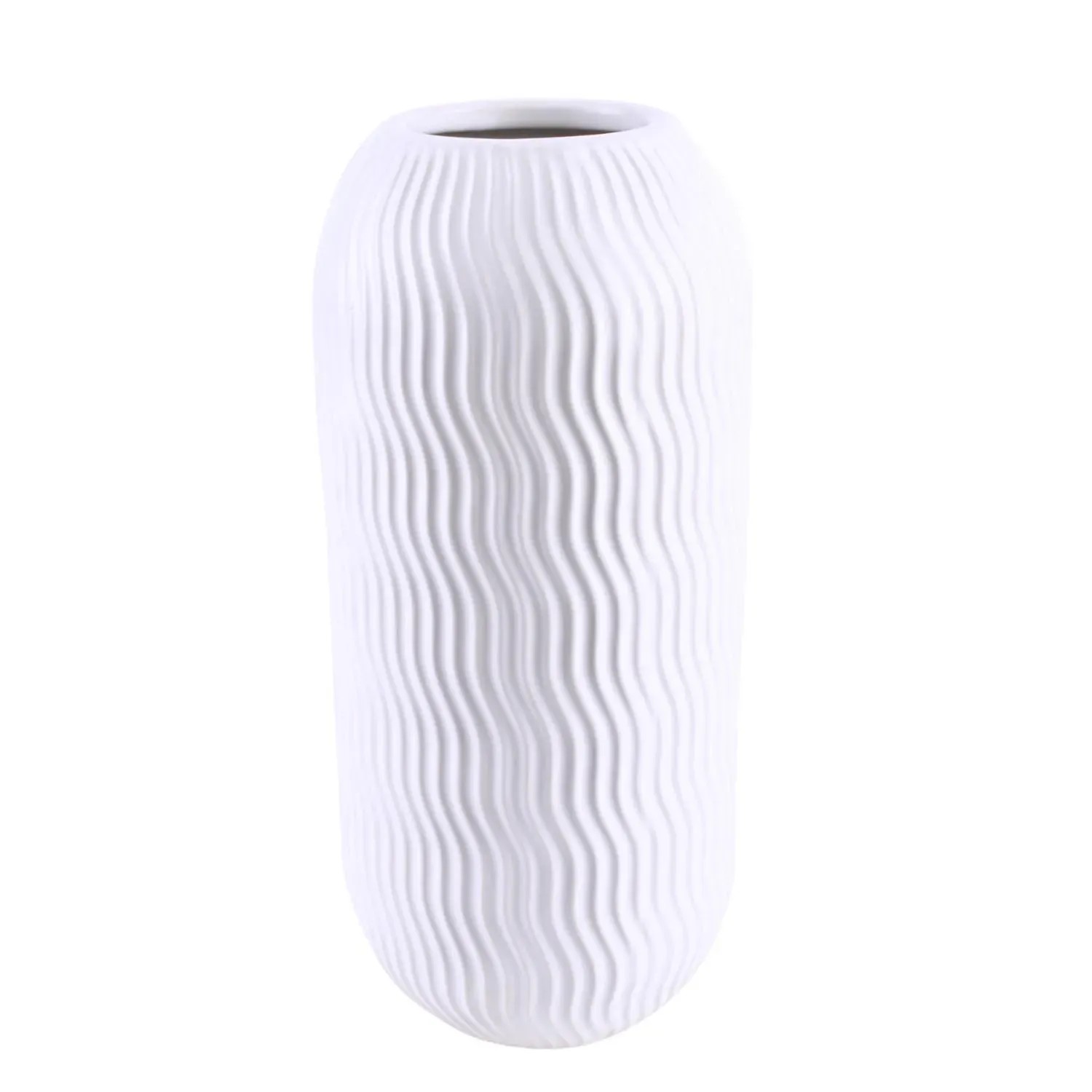 Wazon ceramiczny Lobo biały - 13 x 13 x 28 cm