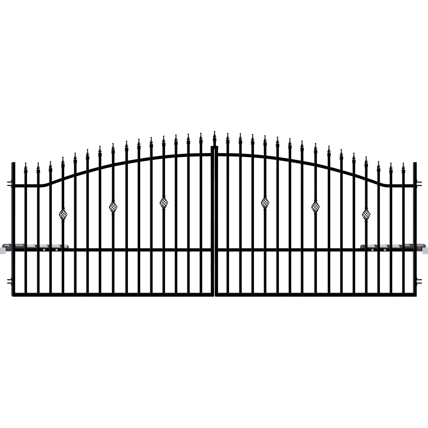 Polargos Brama Flora 3 dwuskrzydłowa z napędem czarna 400 cm x 160 cm