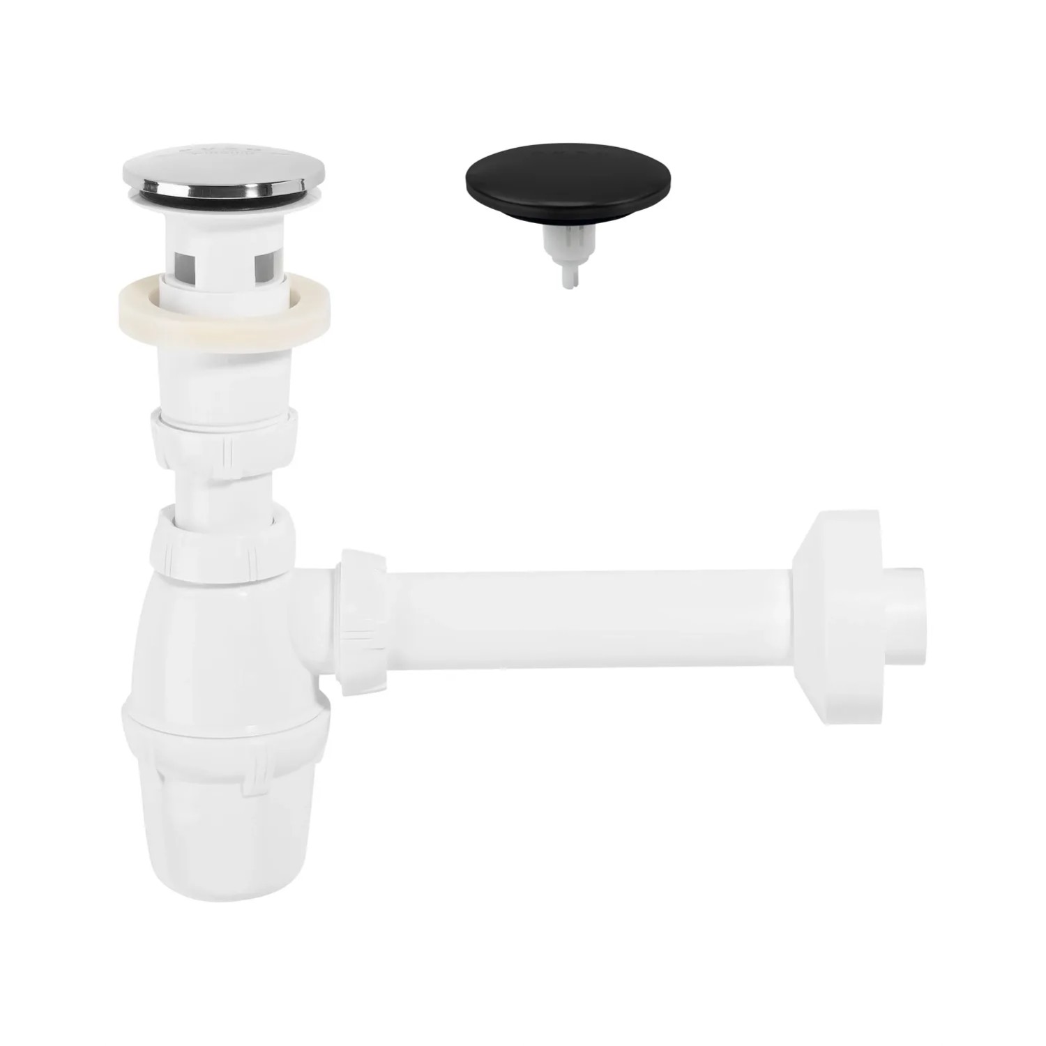 Wirquin Syfon umywalkowy klik-klak stal szczotkowana