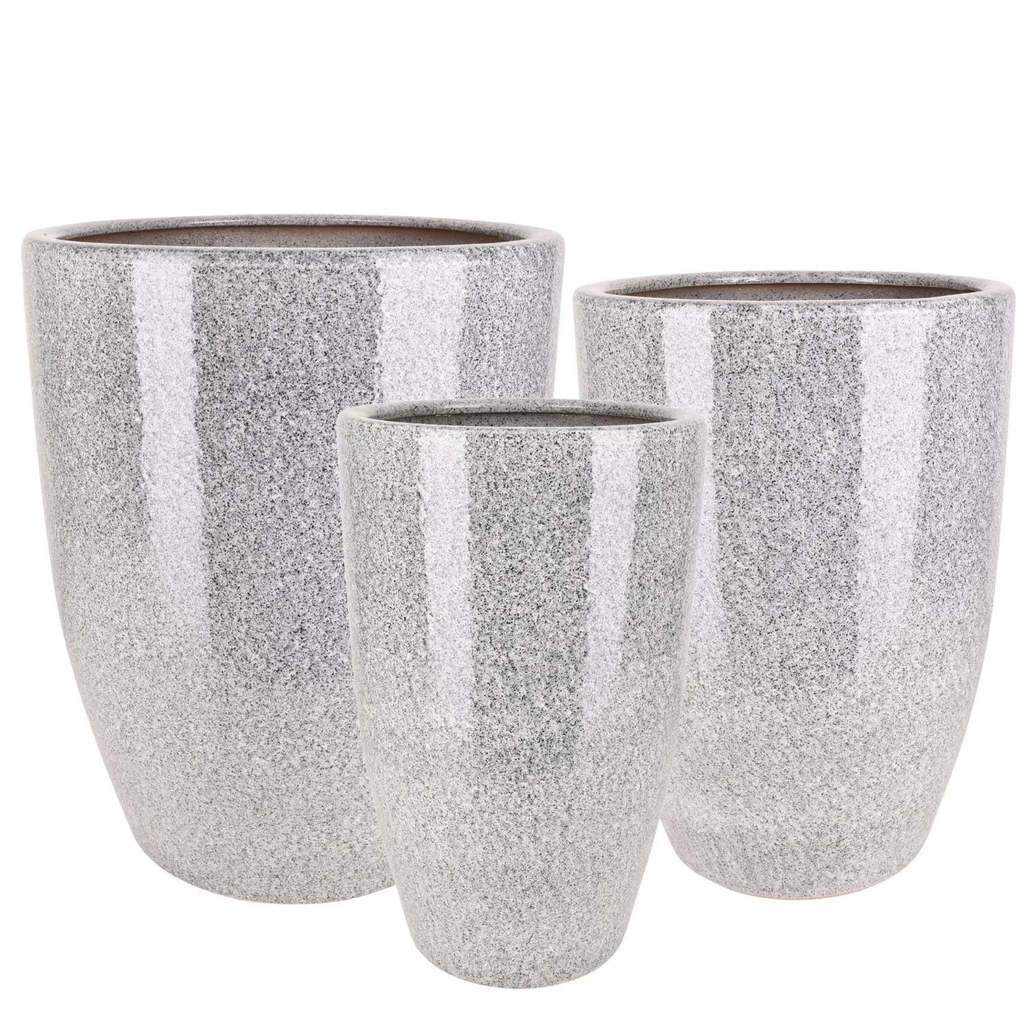 Donice Dijon szare granit komplet 3 szt.