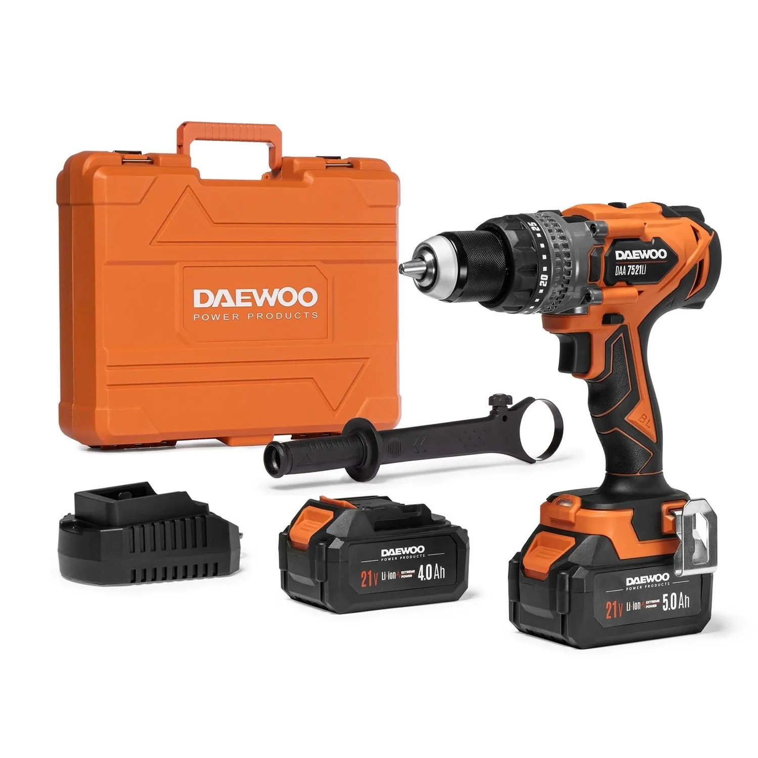 DAEWOO Wiertarko-wkrętarka udarowa DAA 7521 Li Set 21V 1x4,0 Ah, 1x5,0 Ah