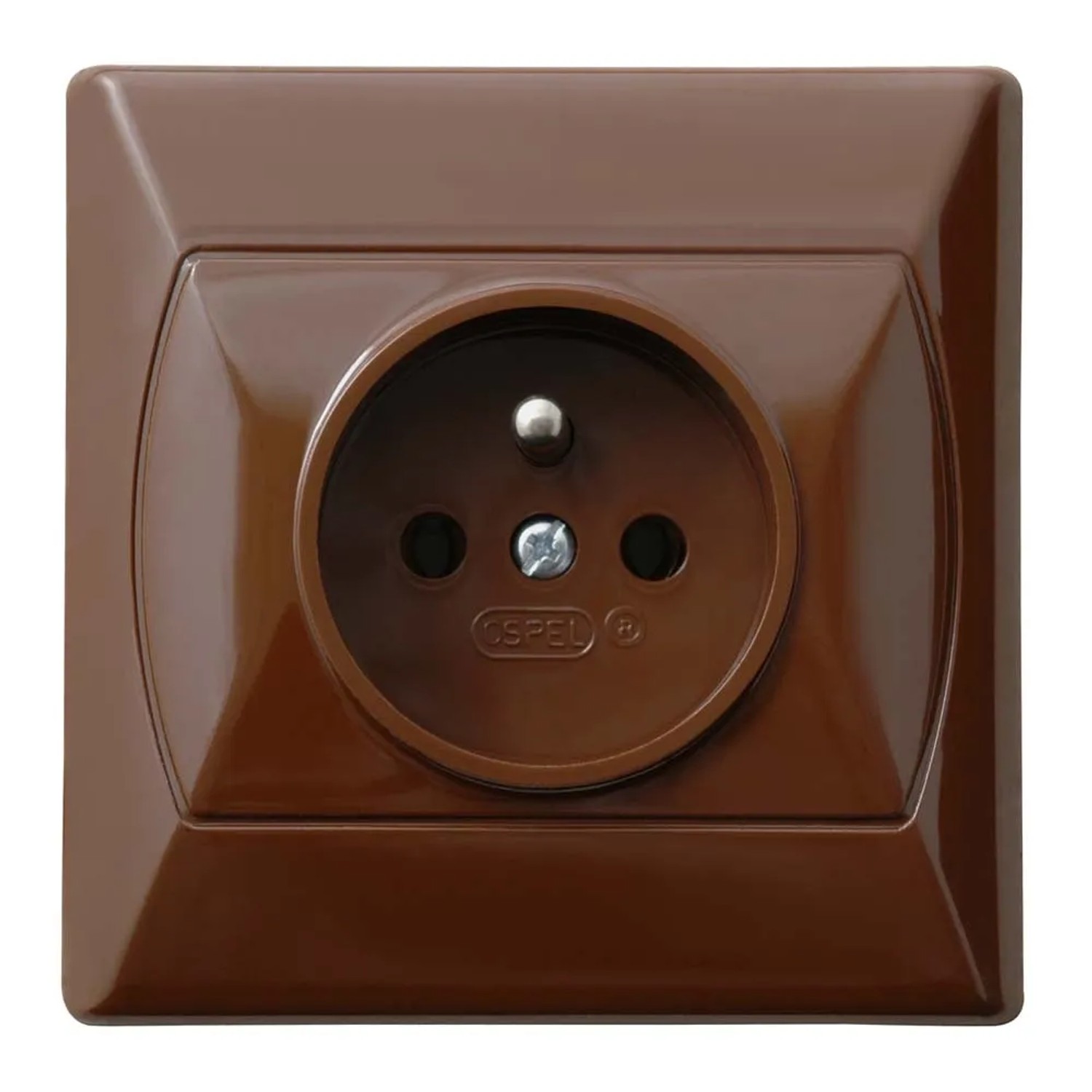 Gniazdo pojedyńcze z uziemieniem Akcent GP-1AZ/24 brąz