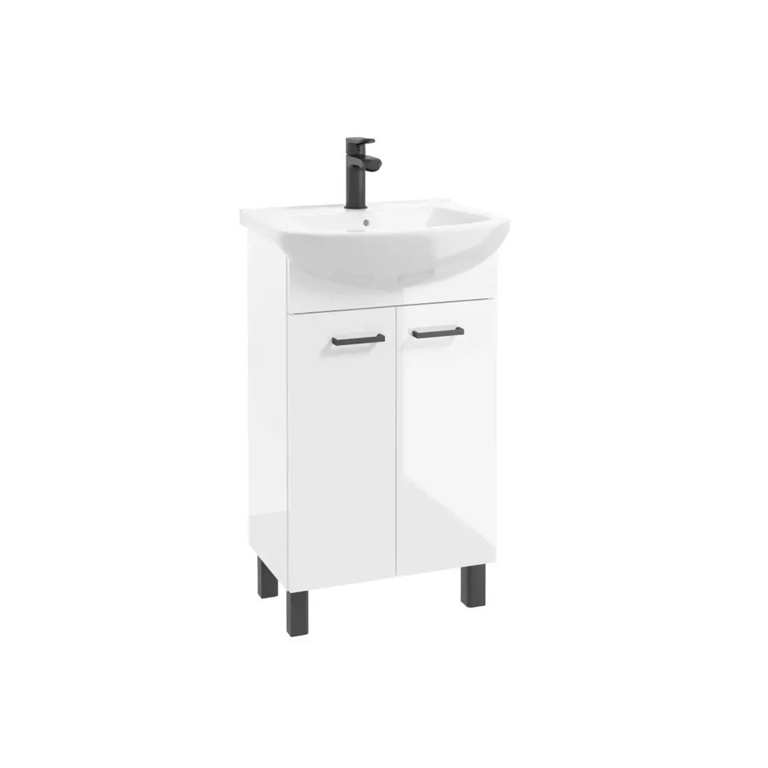 Defra Zestaw Szafka 2-Drzwiowa Z Umywalką Mea Black Biała