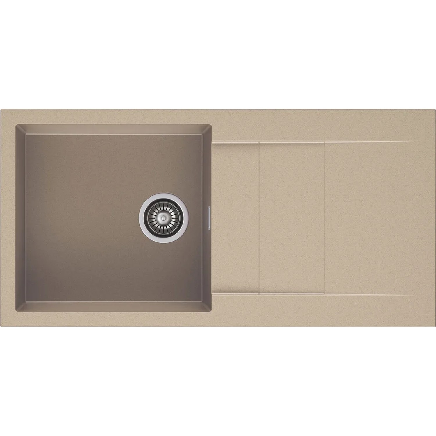 Zlewozmywak Cascada 1-kom. z ociekaczem, beżowy 100x50 cm