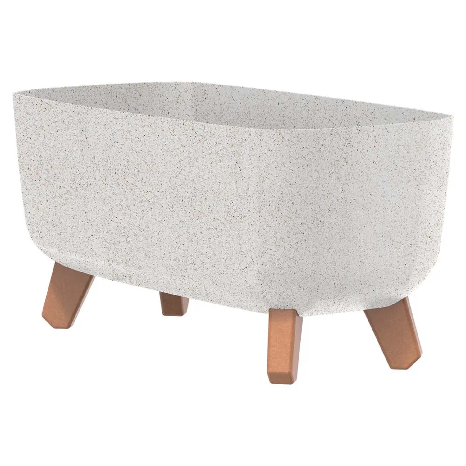 Prosperplast Doniczka Gracja CS Wood biała - 20 x 40 cm