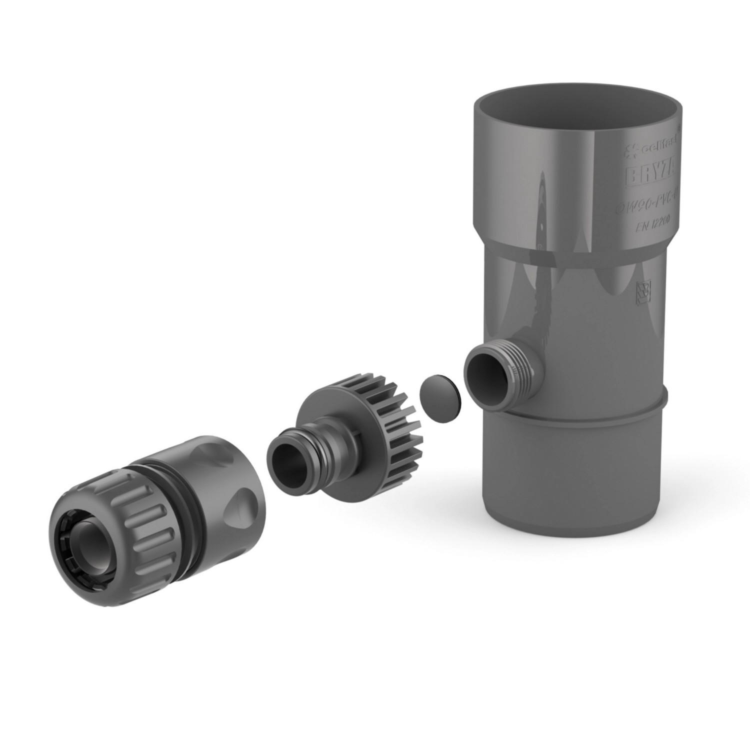 Bryza Odzyskiwacz wody deszczowej 63mm PVC grafit