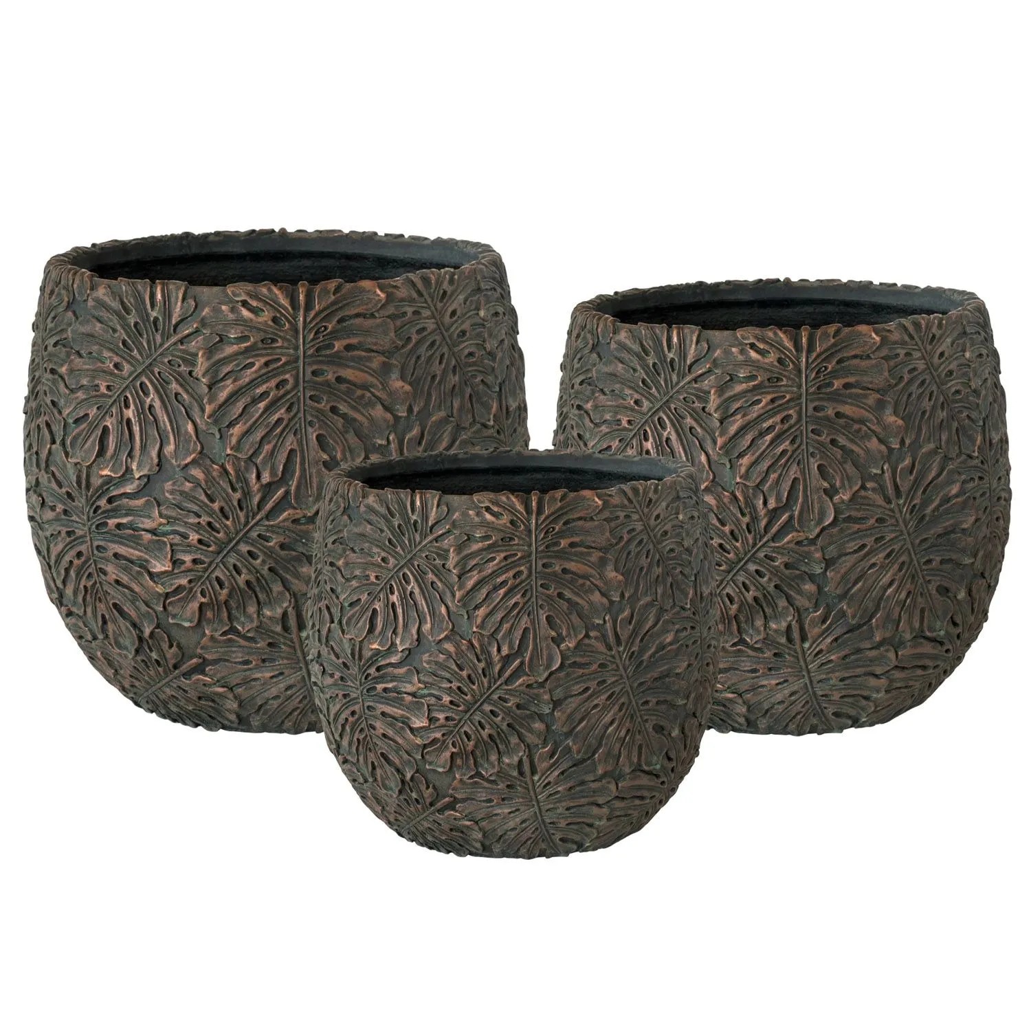 Donice Jungle złote komplet 3 szt.