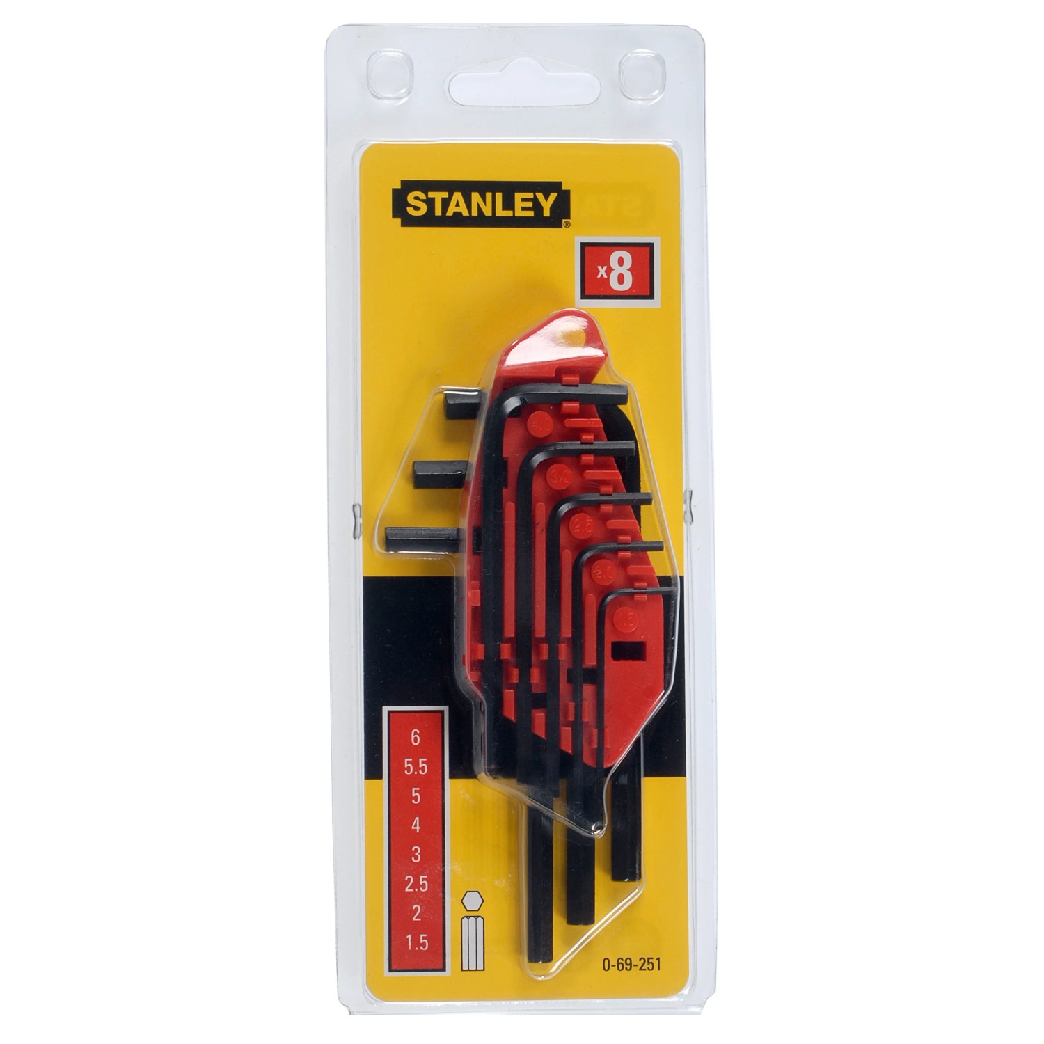 Stanley Klucze sześciokątne kpl. 8 szt. 1,5-6 mm