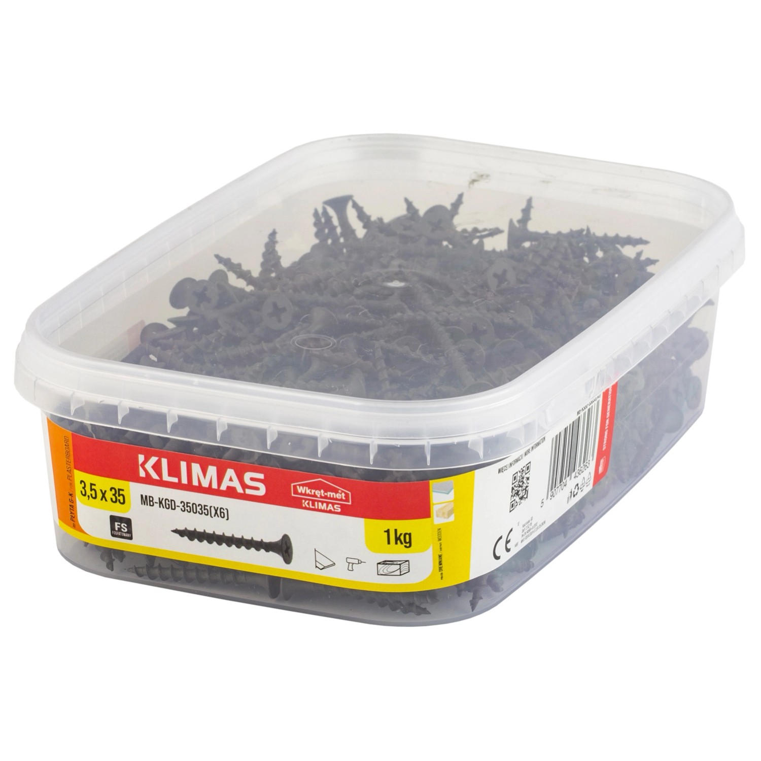 Klimas Wkręt do płyty GK/drewno 3,5 mm x 35 mm, opak. 1,05 kg