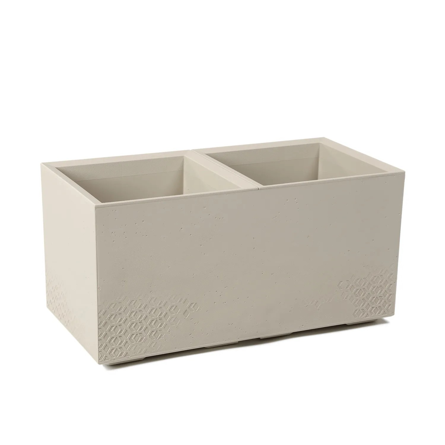 Kwietnik Karo beton beżowy recycled wym. 80x40 cm