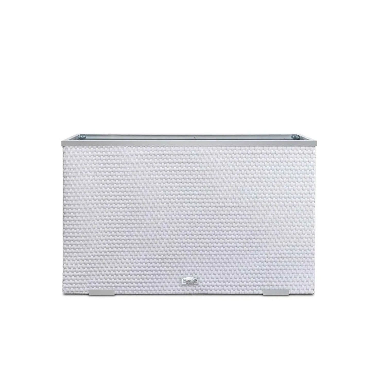 Donica rattanowa biała - 100 x 30 x 60 cm