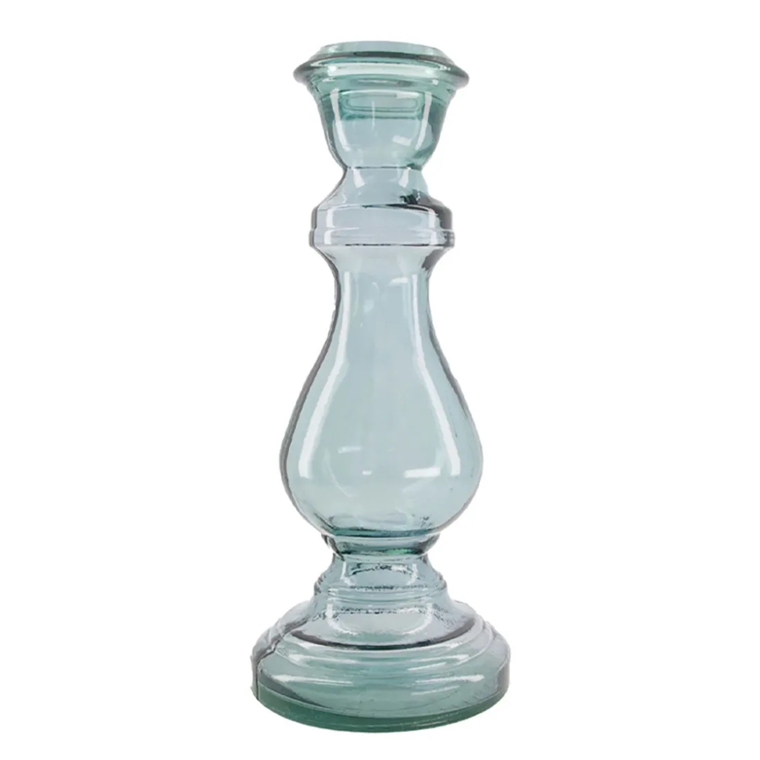 Świecznik szkło z recyclingu blue 40 cm