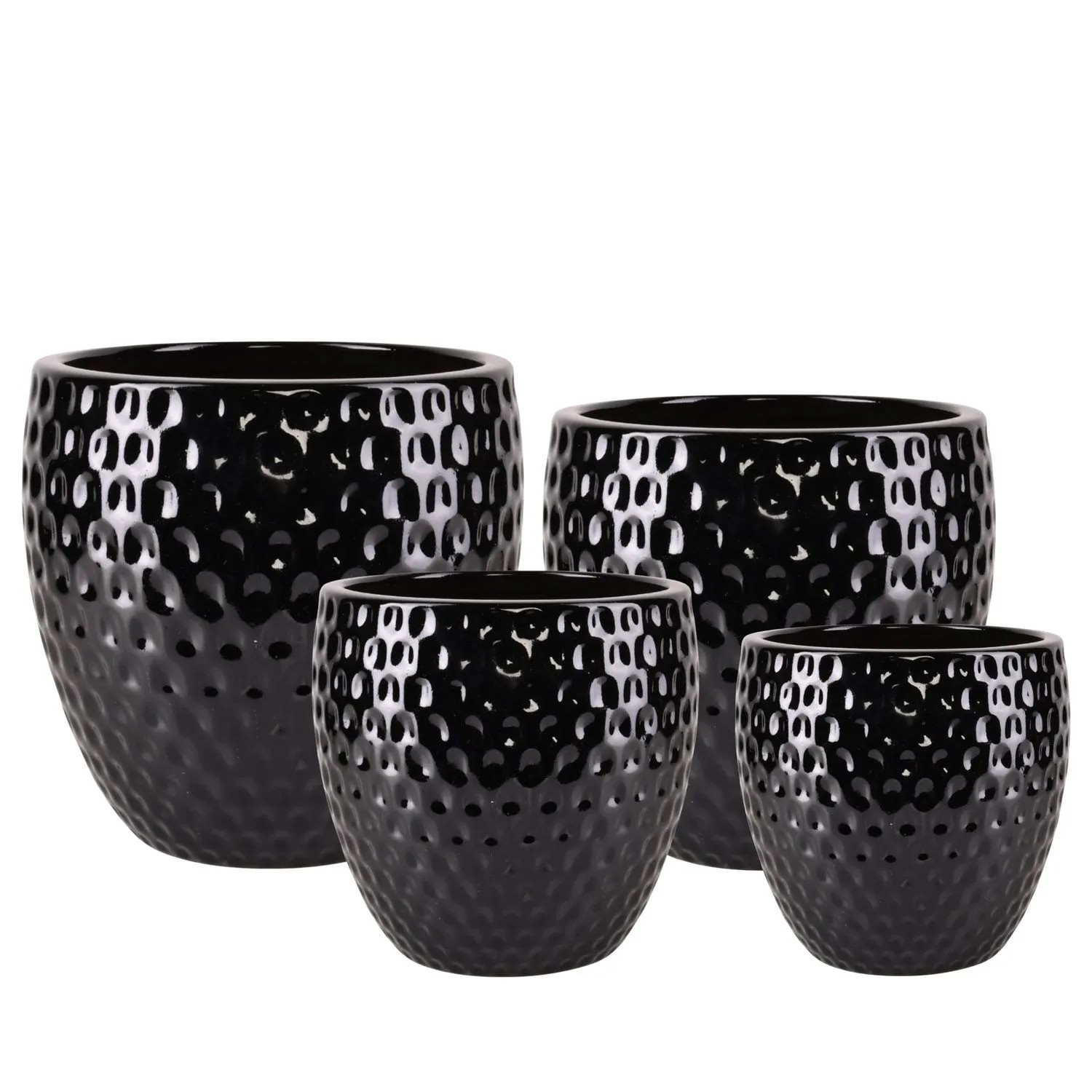 Donice Azzurro czarne komplet 4 szt.