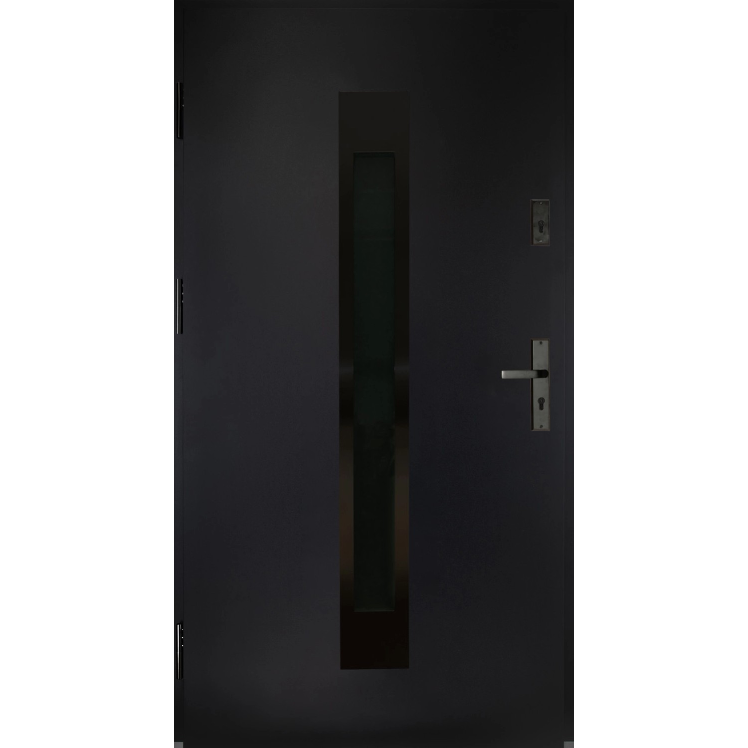 Drzwi zewnętrzne Satis black czarne otwierane otwierane na zewnątrz 90L