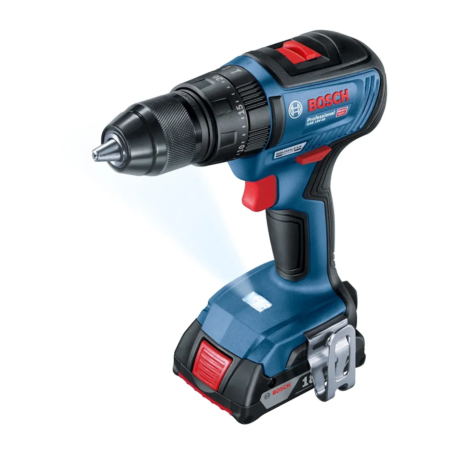Bosch Professional Wiertarko-wkrętarka udarowa GSB 18V-50 18V 2x2,0 Ah