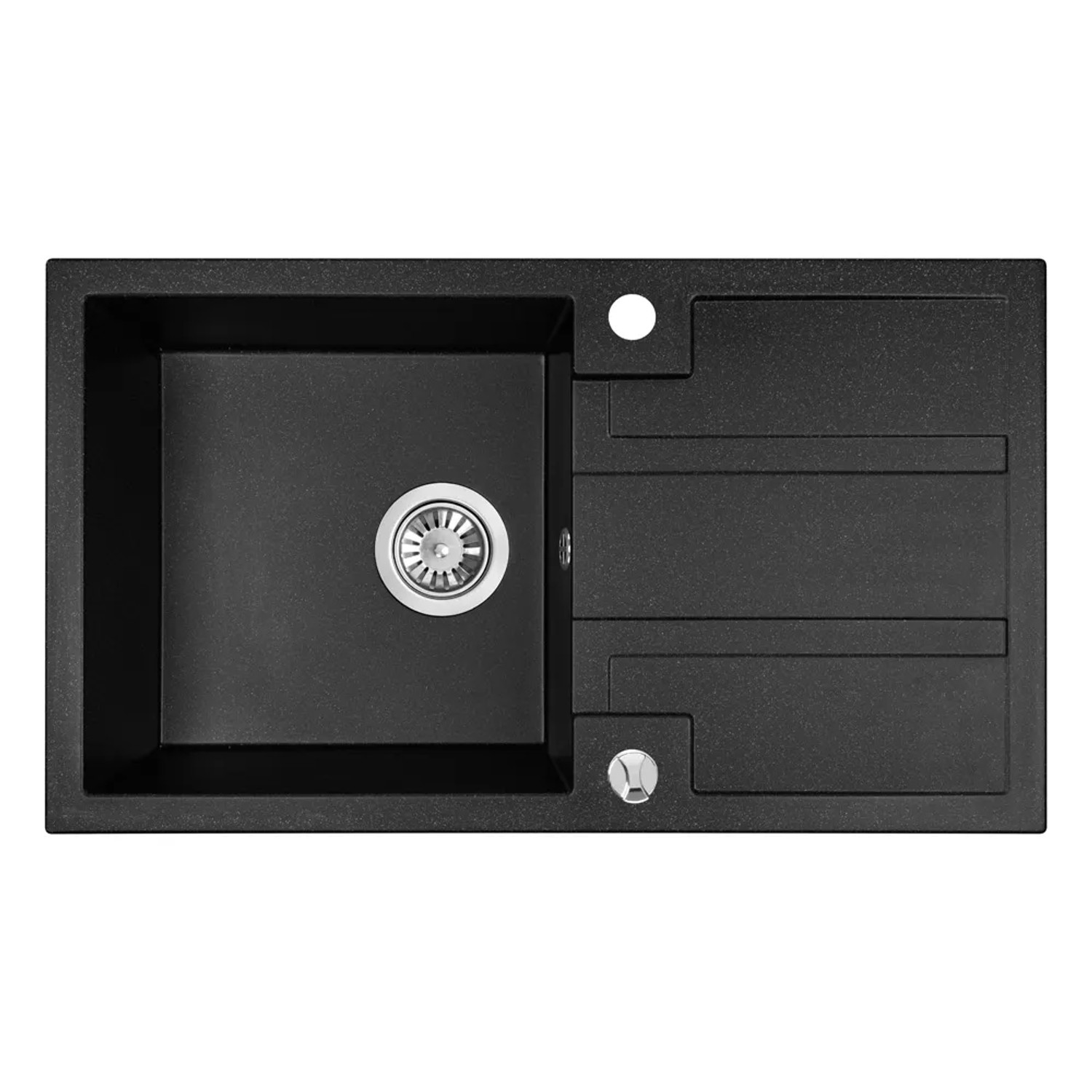 Zlewozmywak Bora 1-kom. czarny 76x44 cm