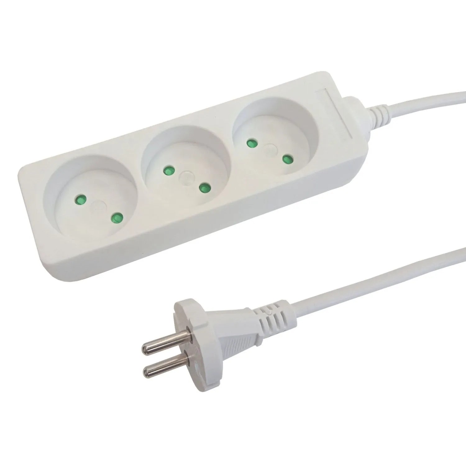 Düwi Przedłużacz 3-gniazdowy 2P 2x1,0 mm2 biały 5 m