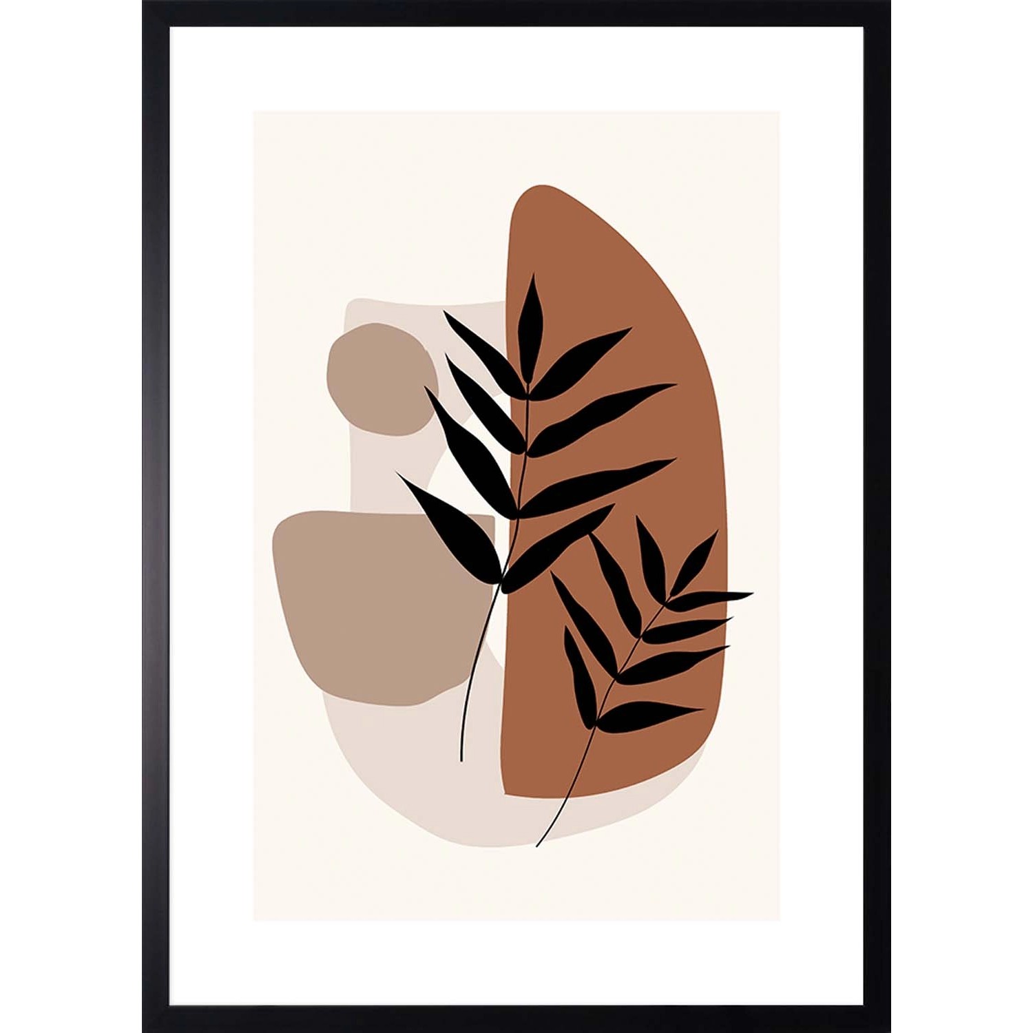 ARS LONGA Obraz LEAF ON SHAPES no.2 53 x 73 cm