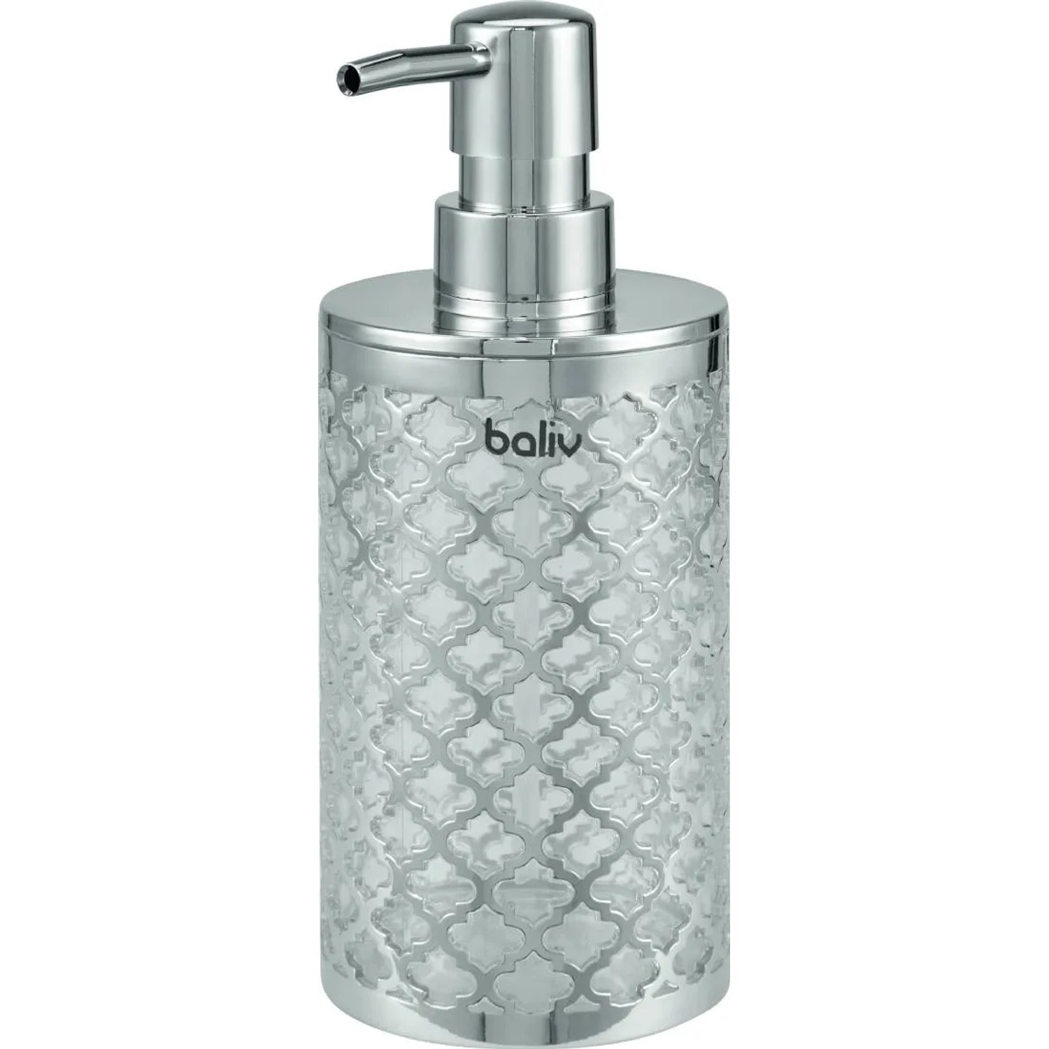 Baliv Dozownik do mydła transparentny z wzorem chrom