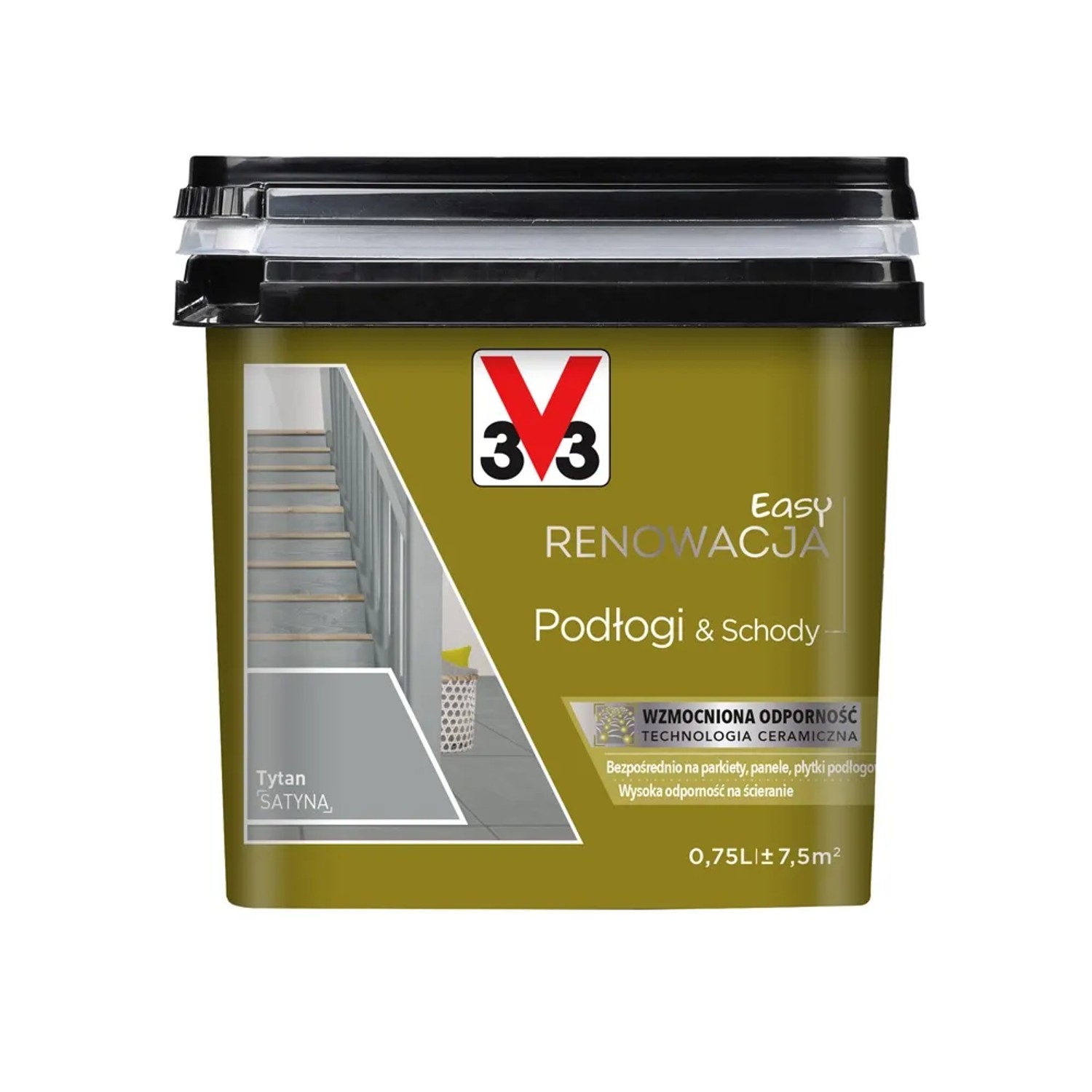 V33 Farba Easy Renowacja Podlogi i Schody tytan 750 ml