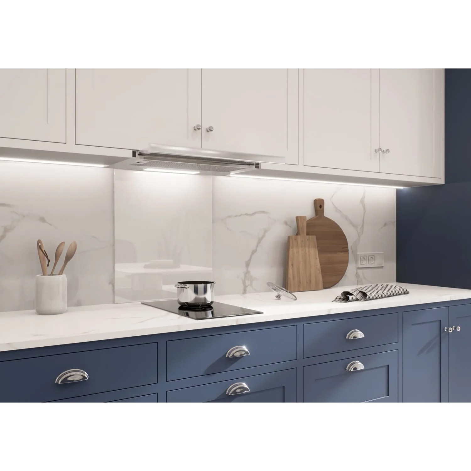 Panel kuchenny szklany biały - 50 x 60 cm