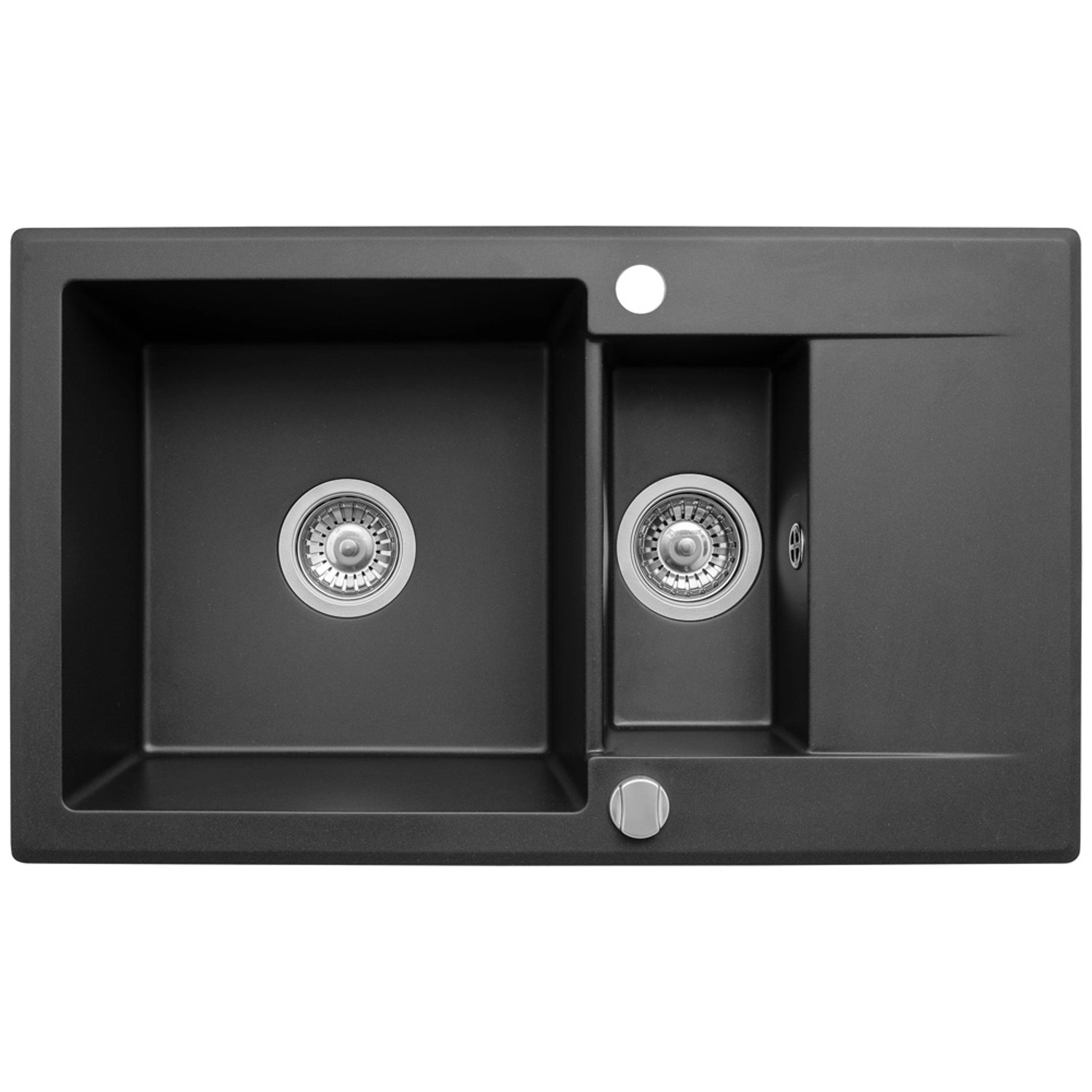 Pyramis Zlewozmywak Poros 1,5-kom. karbon 78x46 cm