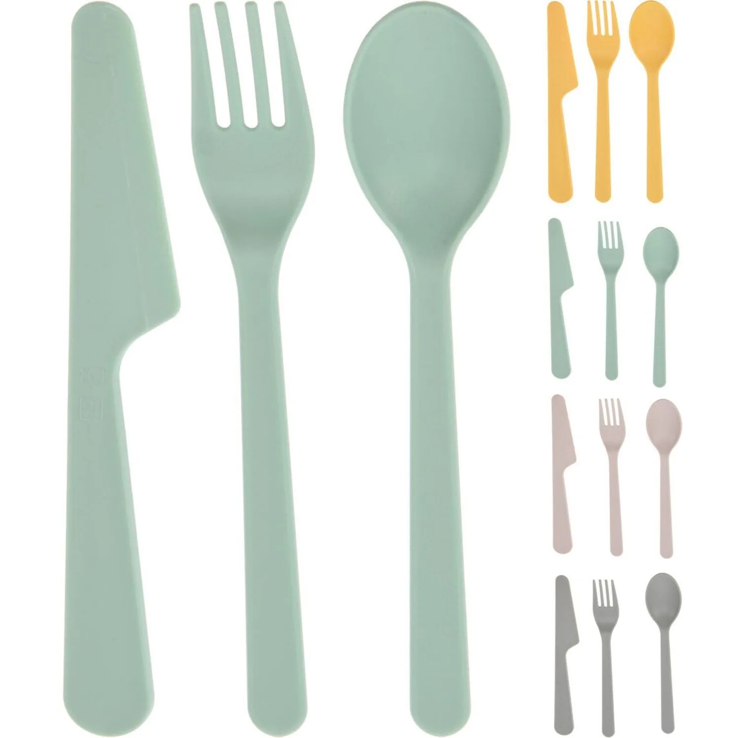 Komplet sztućców, mix kolorów - 3 szt.