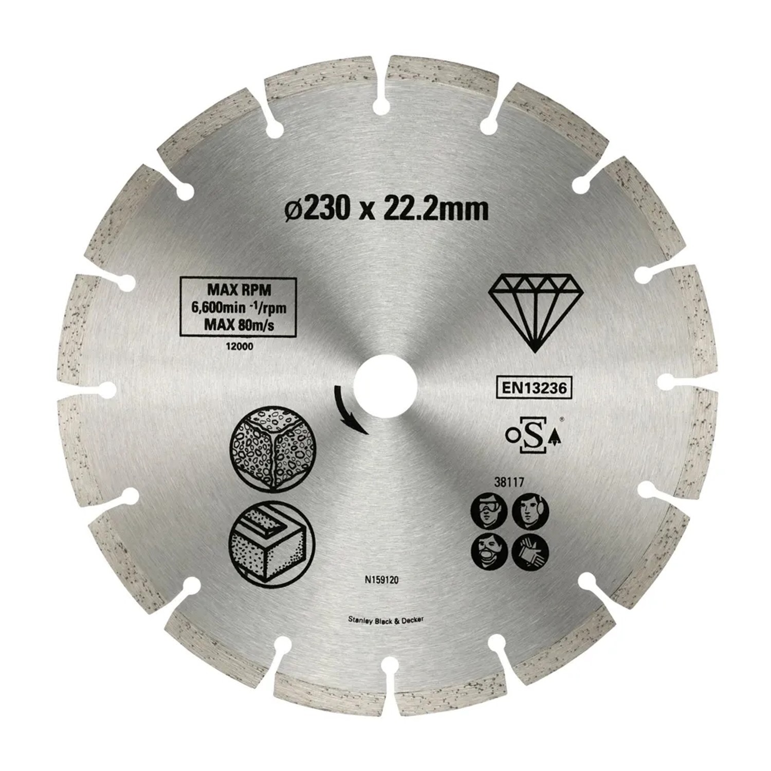 Stanley Tarcza diamentowa do cegły, betonu 230 mm