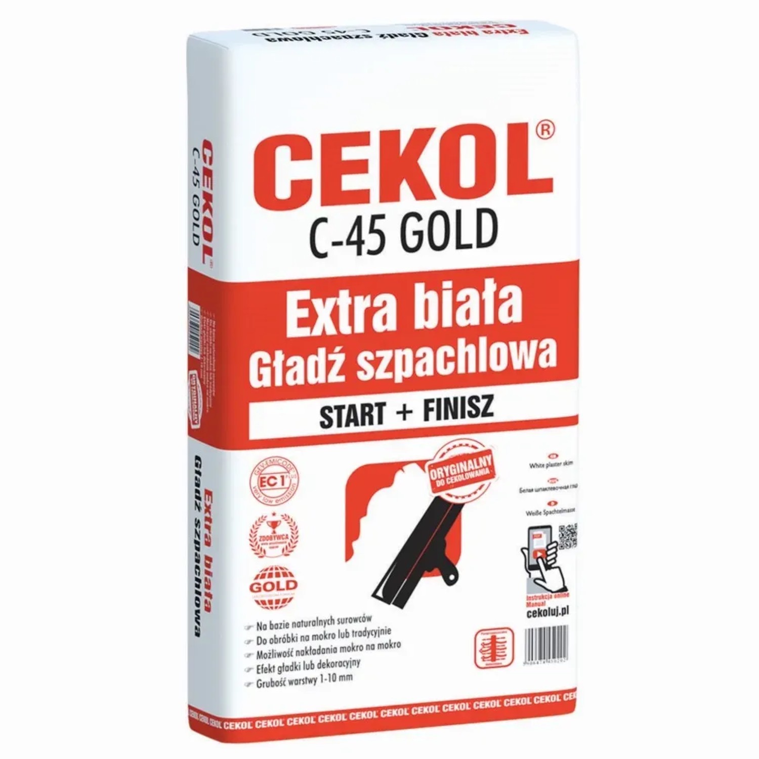 Cekol Biała gładź szpachlowa C-45 Gold 2 kg
