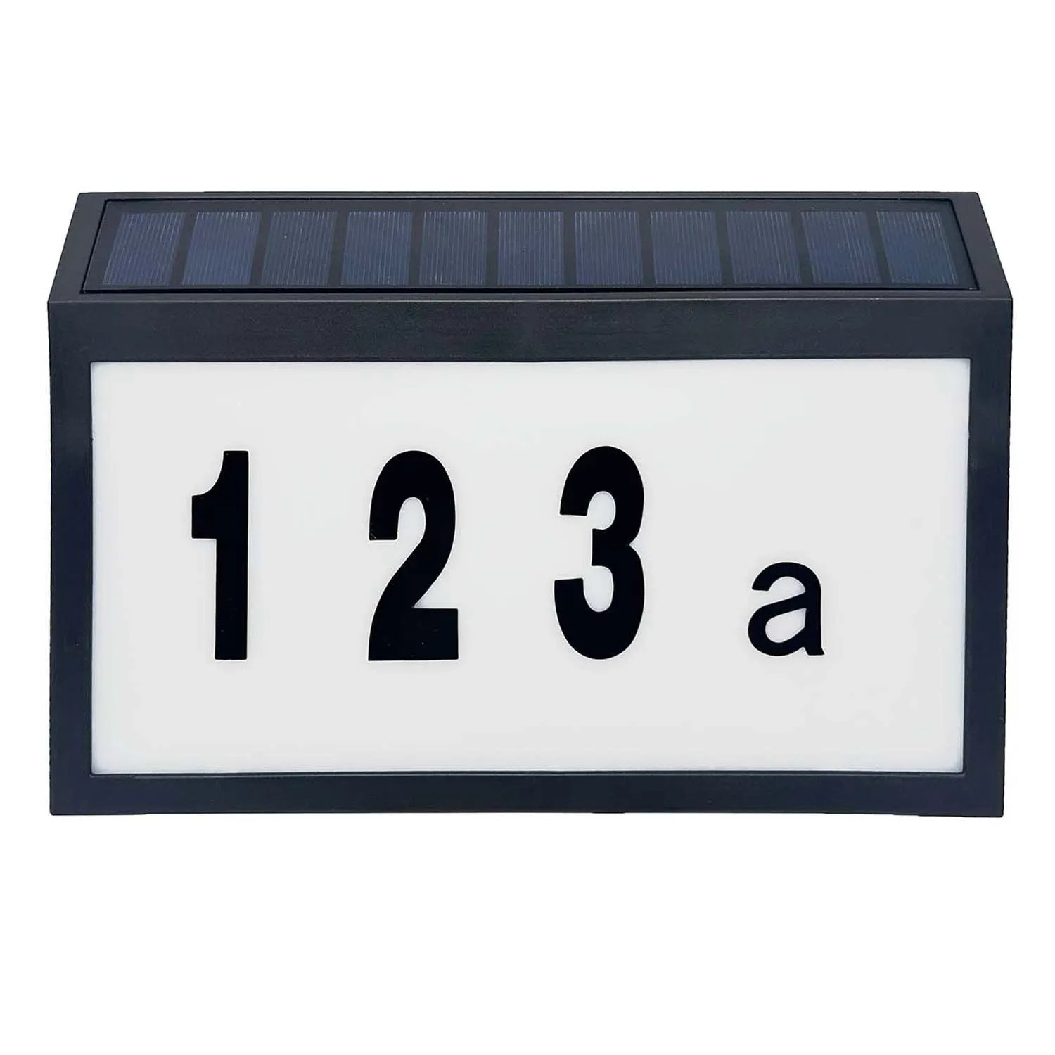 Goldlux Kinkiet solarny NUMERO z nr. domu 6000K 50lm IP44 czarny