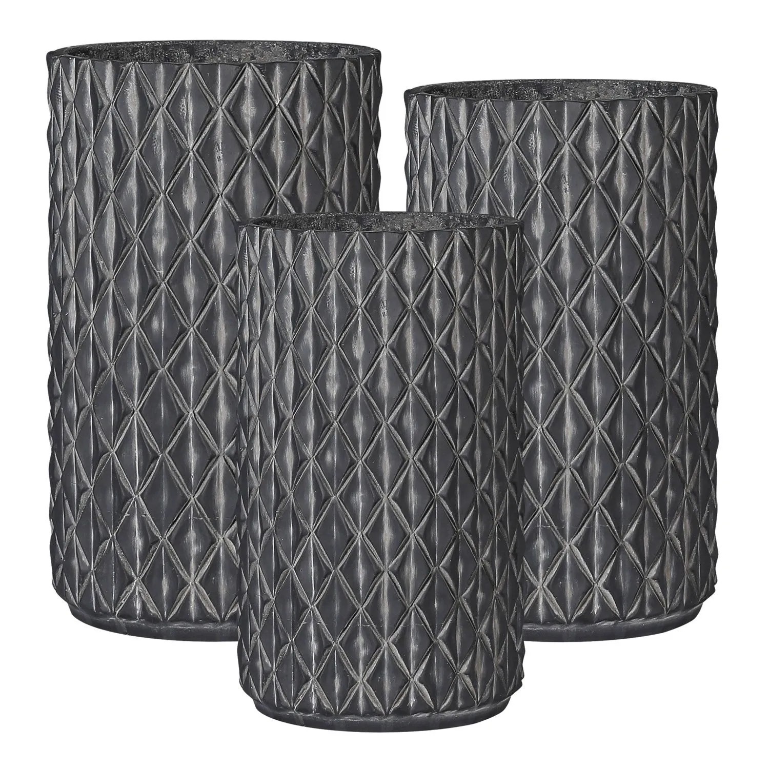 Donice Perugia szaro-białe komplet 3 szt.