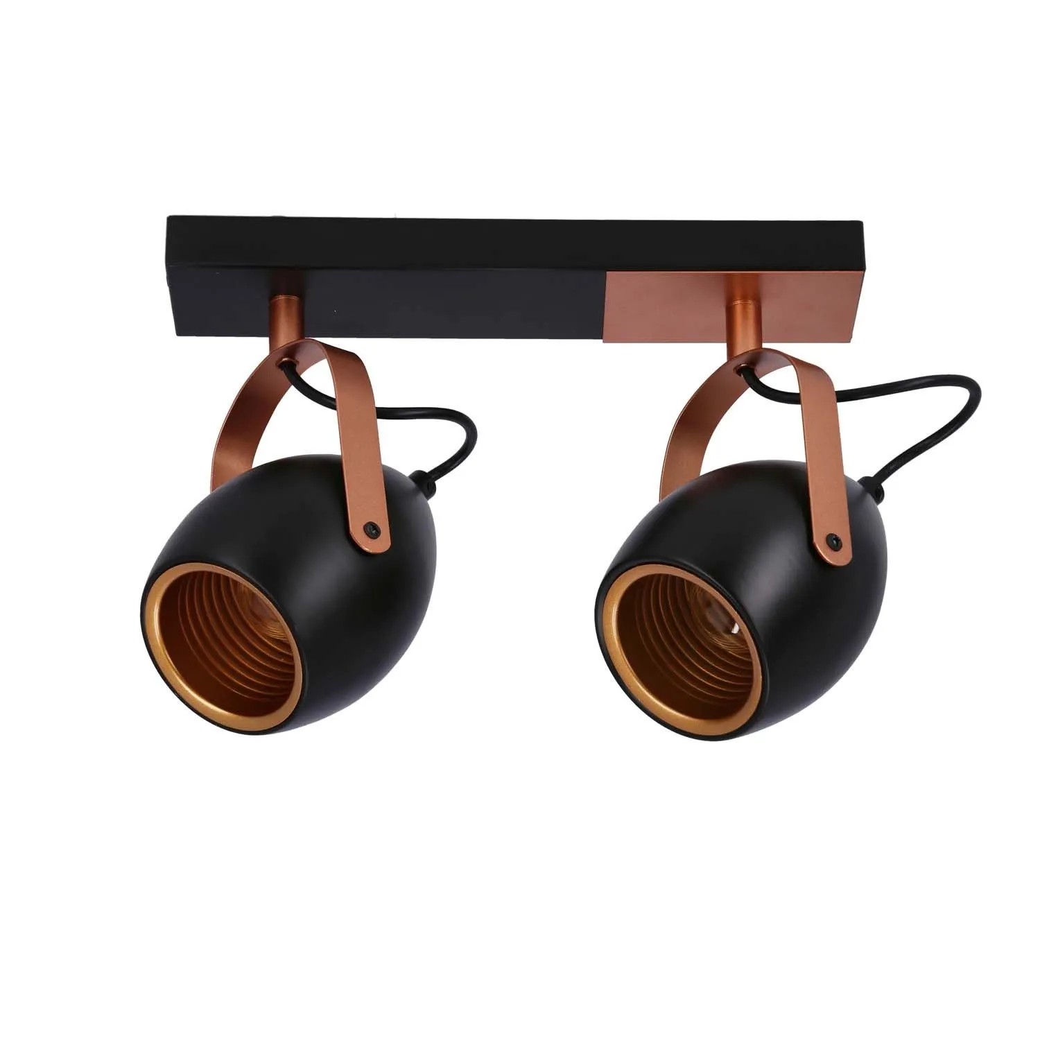 Candellux lampa sufitowa ANICA listwa czarna 2xE14 40W odbłyśnik złoty