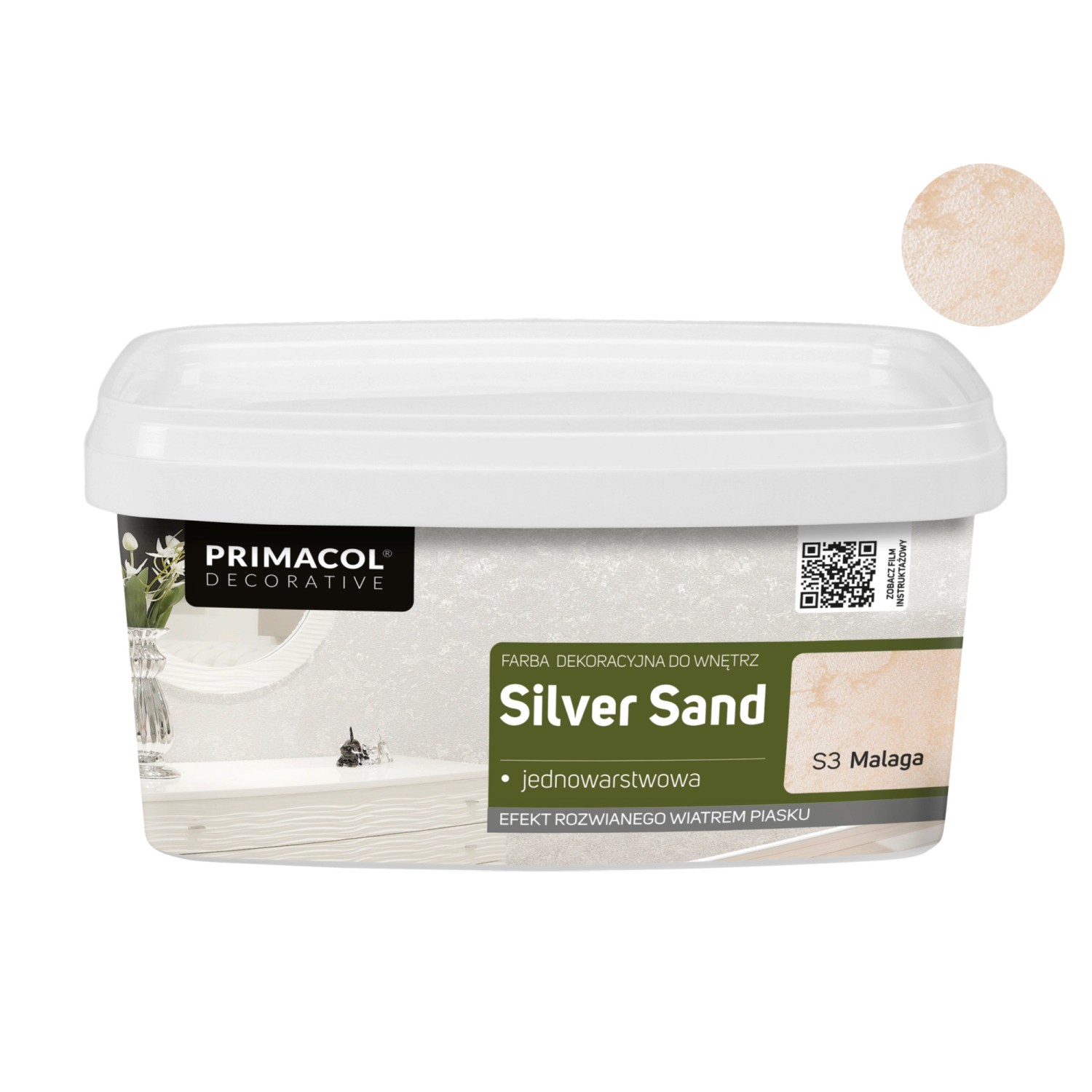 Primacol Farba strukturalna Silver Sand Malaga 1 l