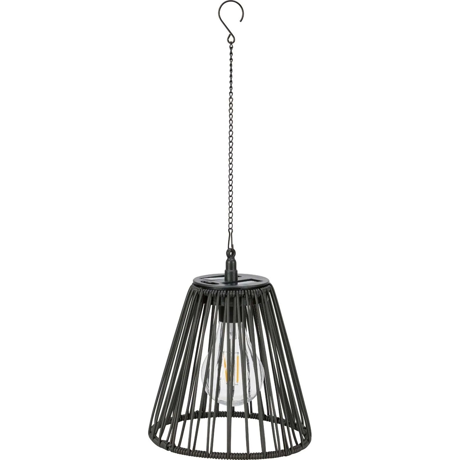 Lampa solarna wisząca IP44 śr. 18 cm czarna