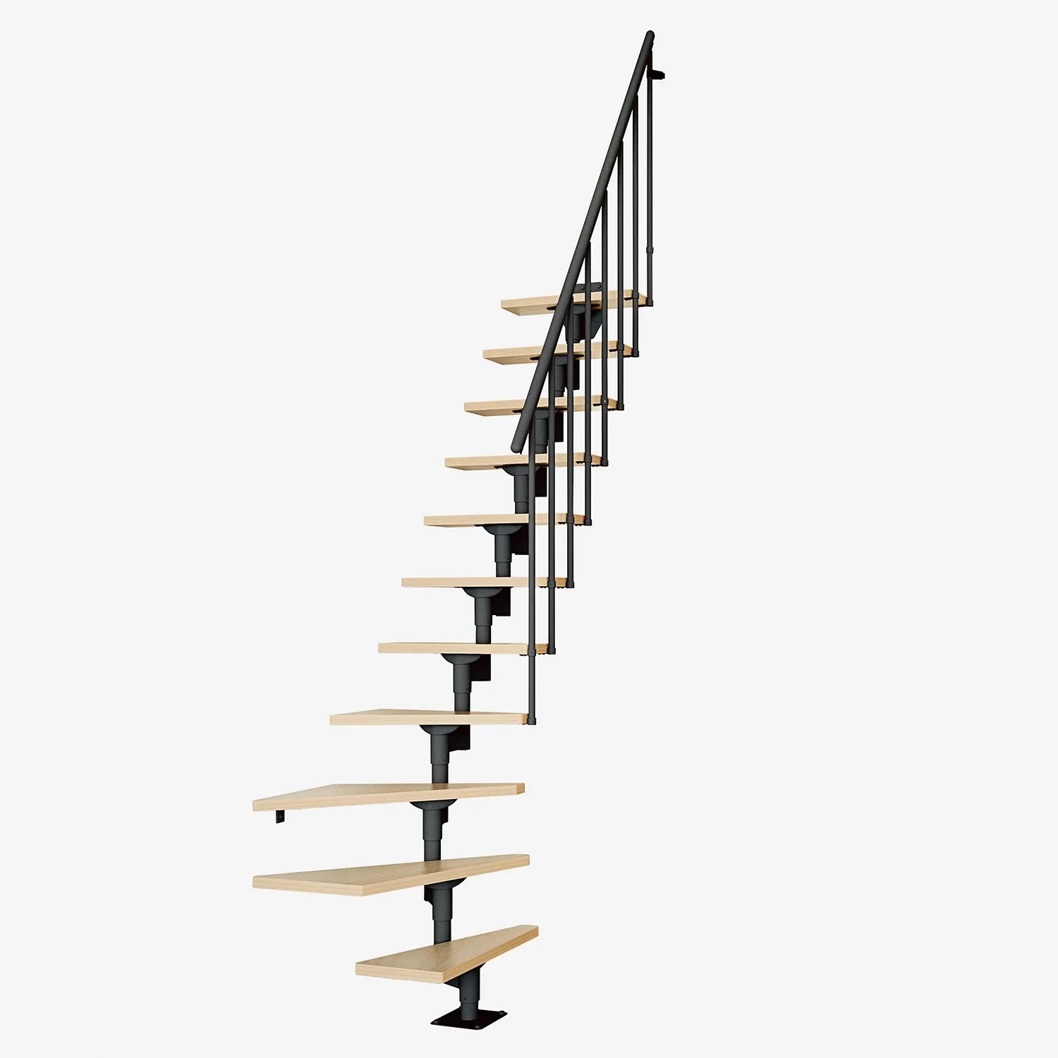 Dolle Schody modułowe Dallas zabiegowe czarne, 11-stopni, buk multiplex