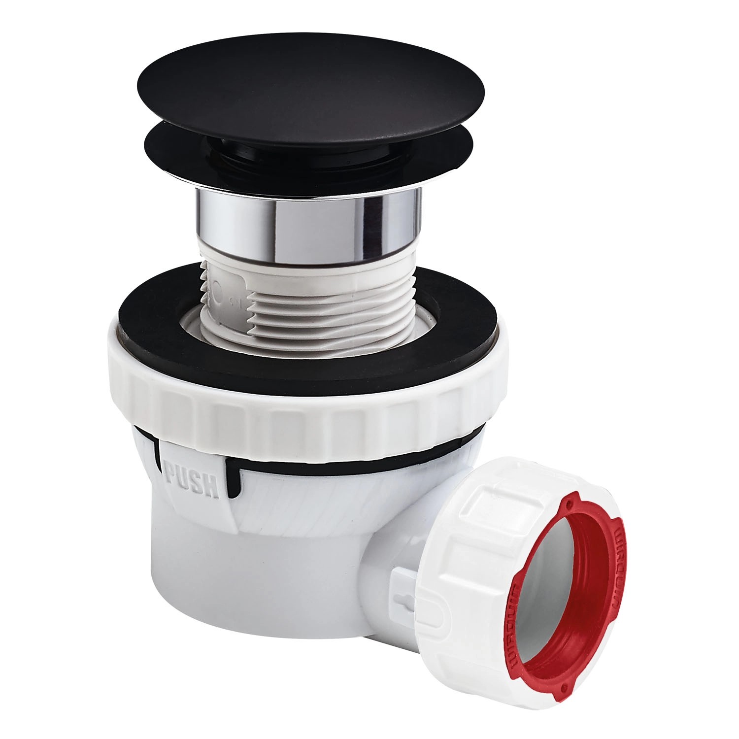 Wirquin Syfon umywalki NANO quick-clac czarny mat