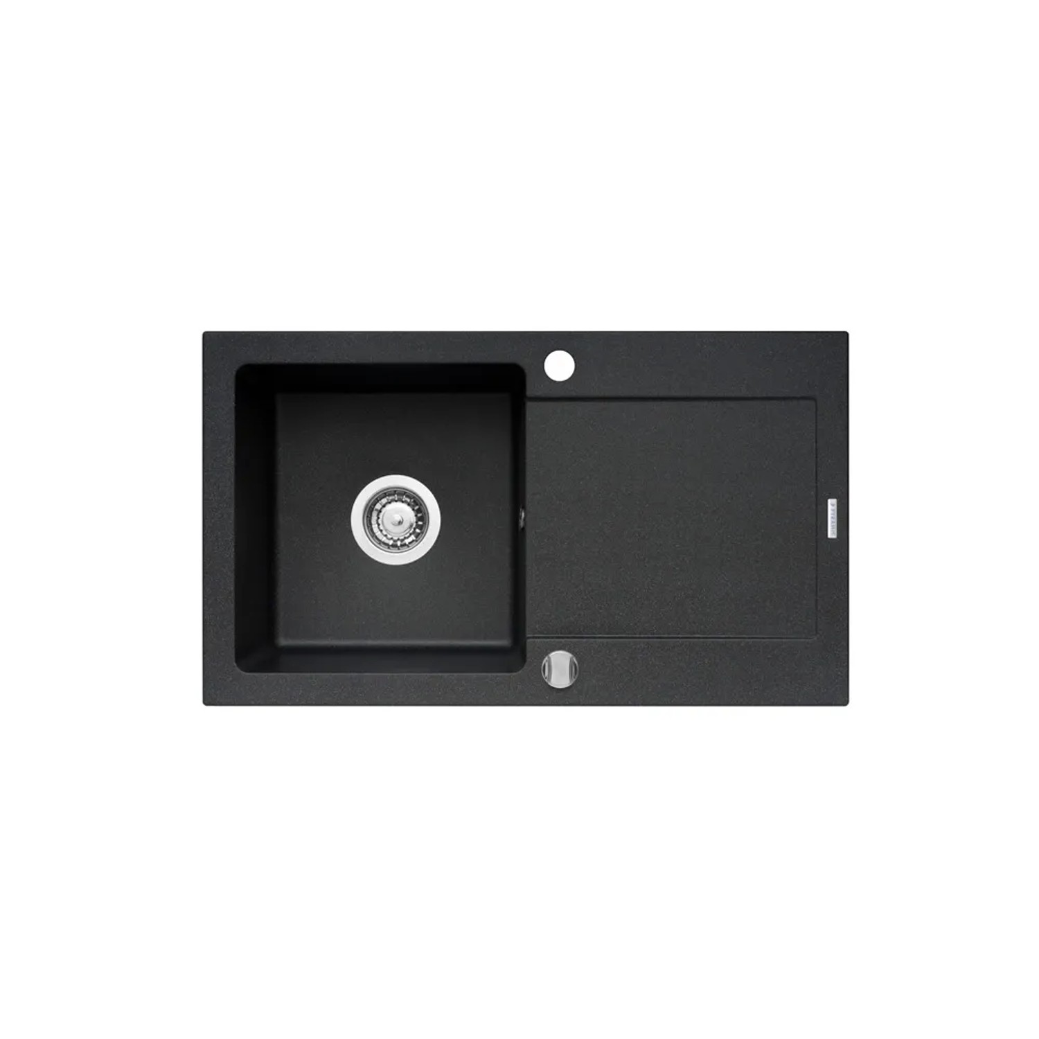 Pyramis Zlewozmywak Poros L 1-kom. czarny 76x44 cm