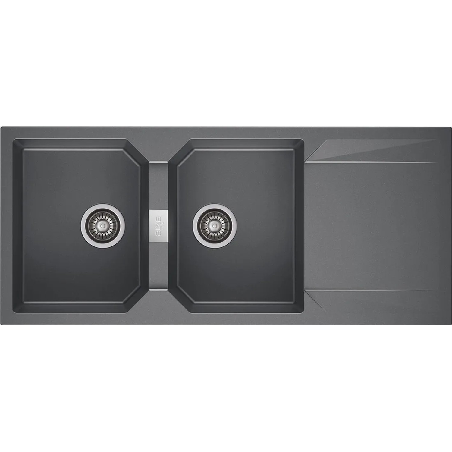 Zlewozmywak Kronos 2-kom. z ociekaczem, szary 116x51 cm