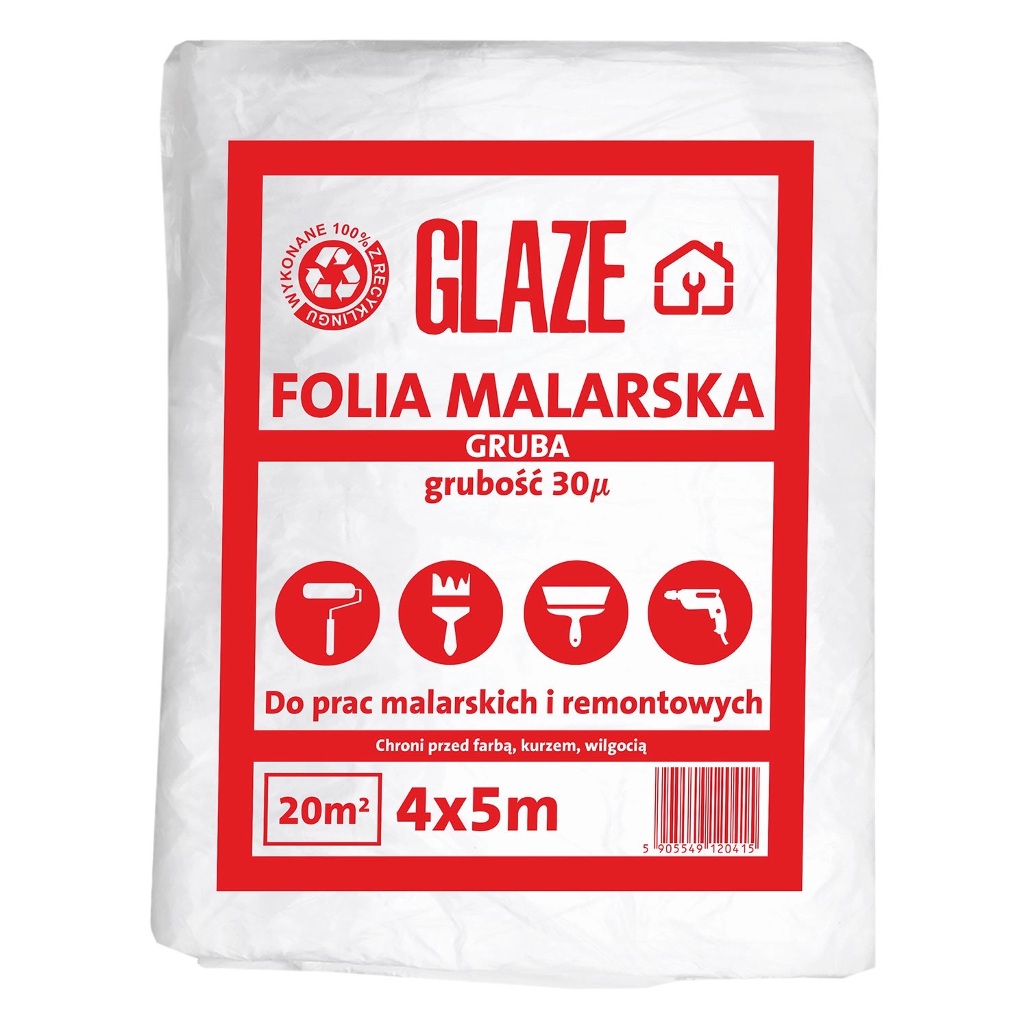 Folia Malarska Glaze gruba 30 mik. 4 x 5 m